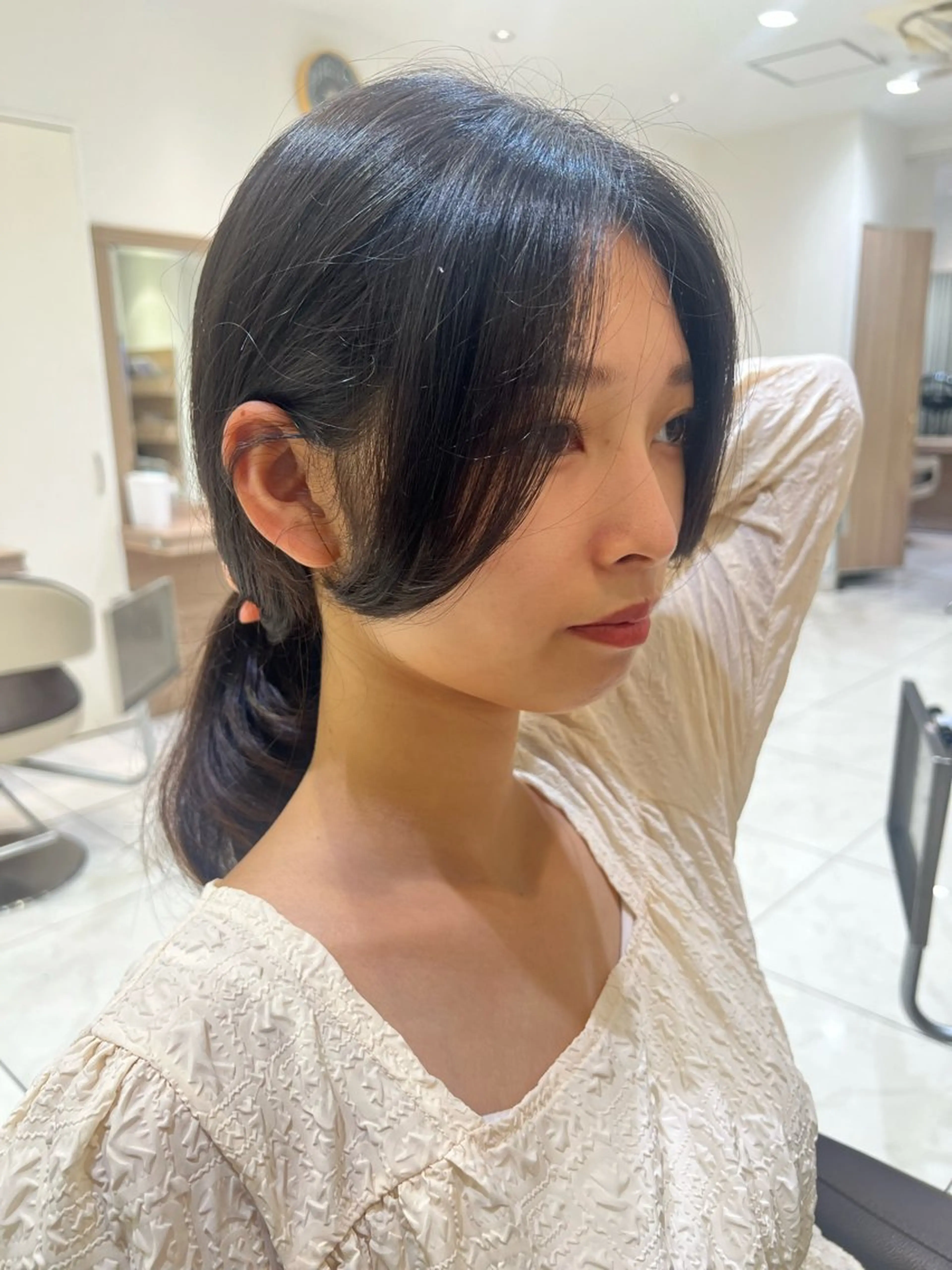 ミディアム カラー 顔周り/韓国レイヤー junkaのヘアスタイル