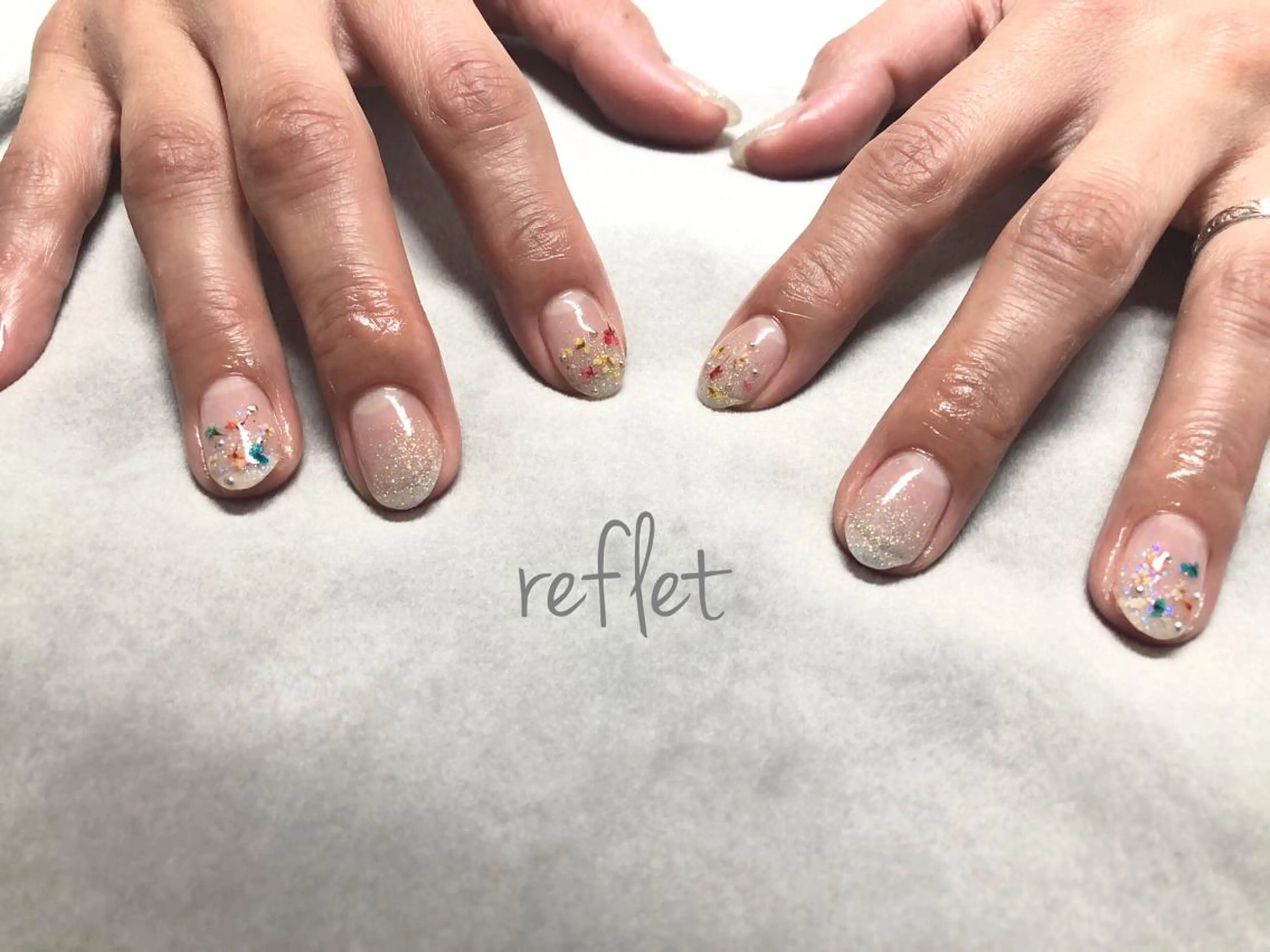 ネイル ラメ(グリッター) ハンドネイル reflet nailのネイルデザイン