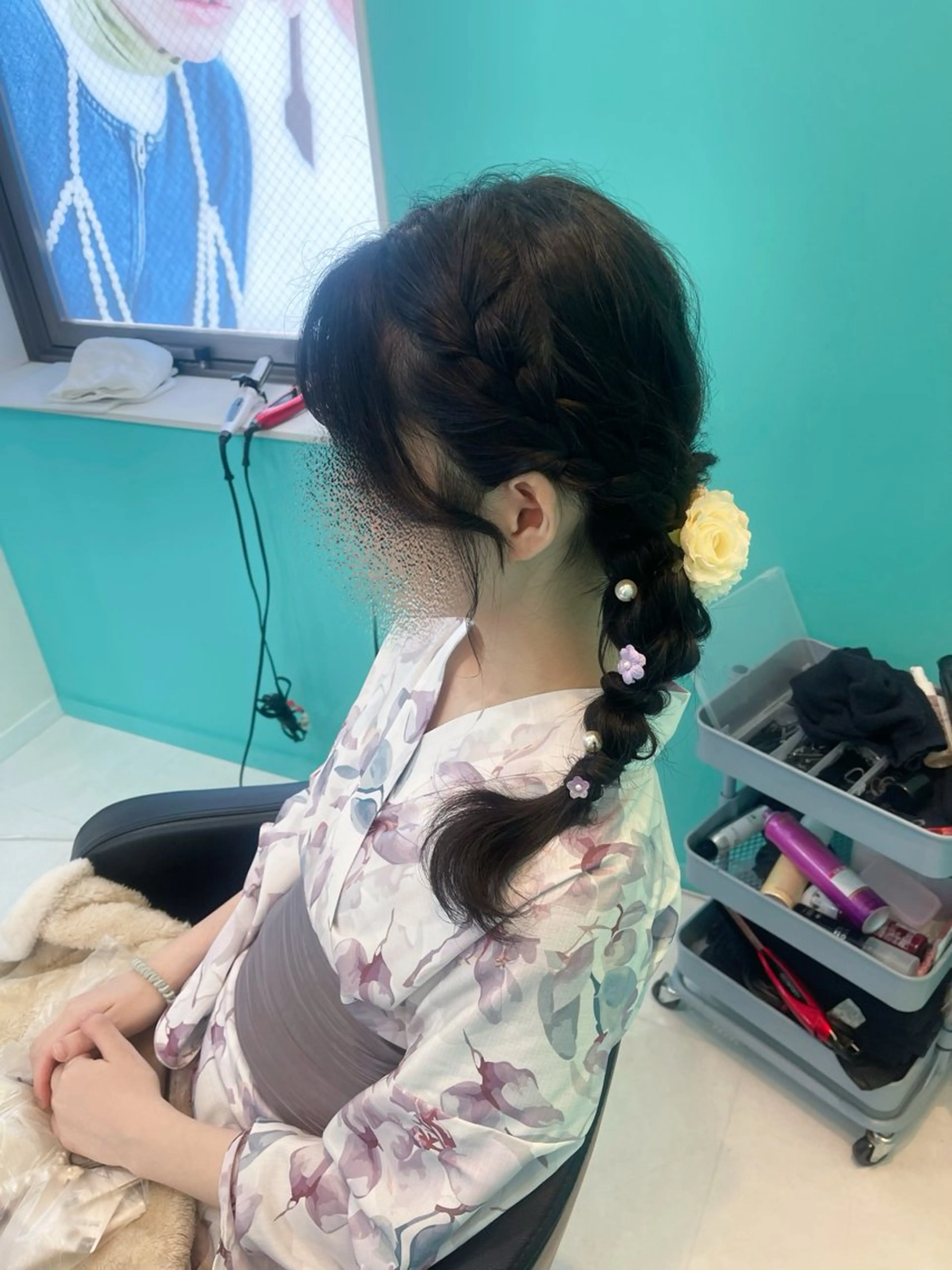 セミロング ヘアアレンジ ヘアセット mana/ブリーチ/ ヘアセット/メンズのヘアスタイル