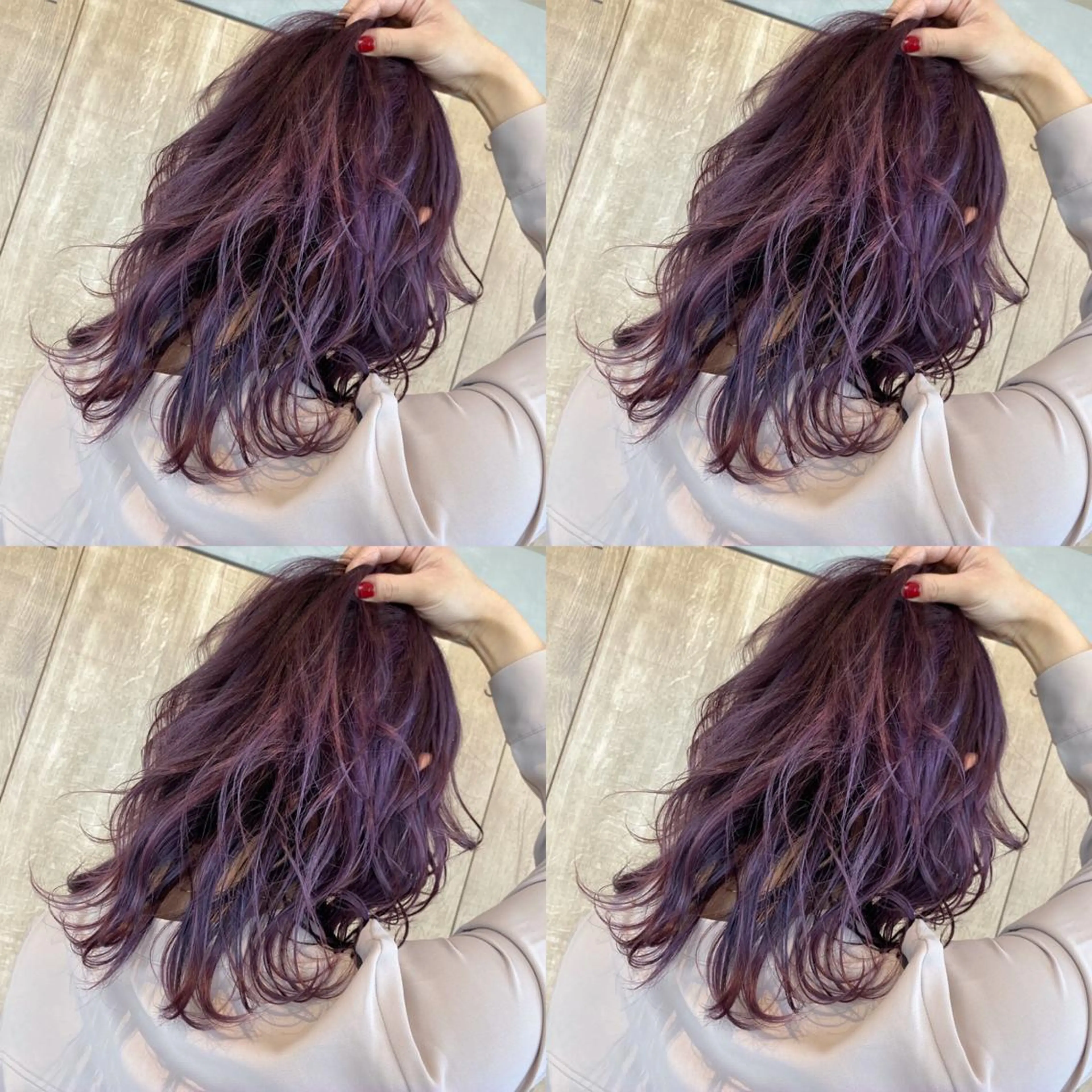 セミロング カラー ブリーチ ハイライトカラー ハイライト 飯田 祥哉のヘアスタイル