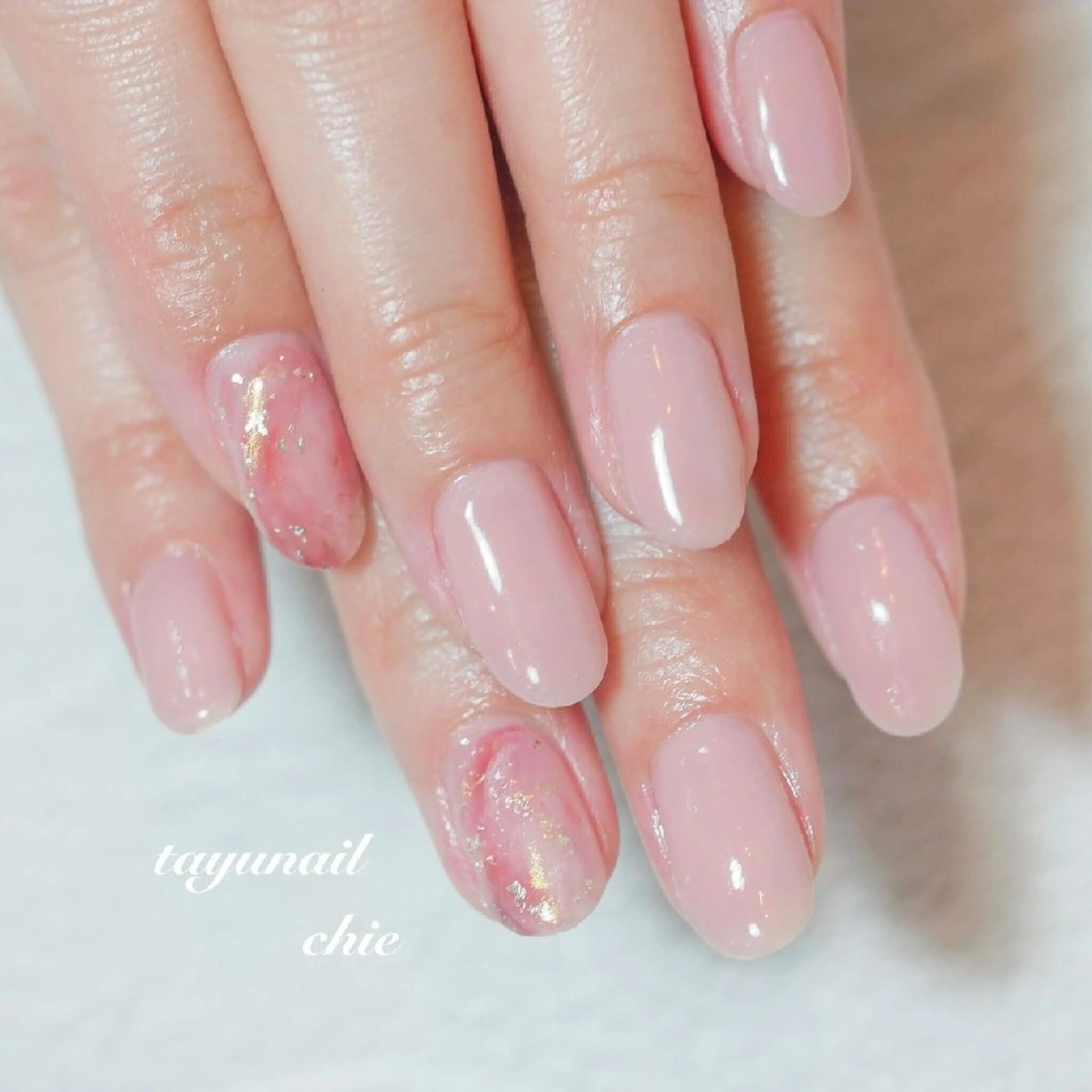 ネイル アートネイル ブルー ジェルネイル ニュアンスネイル パラジェル ネイルサロン 【たゆnail】のネイルデザイン