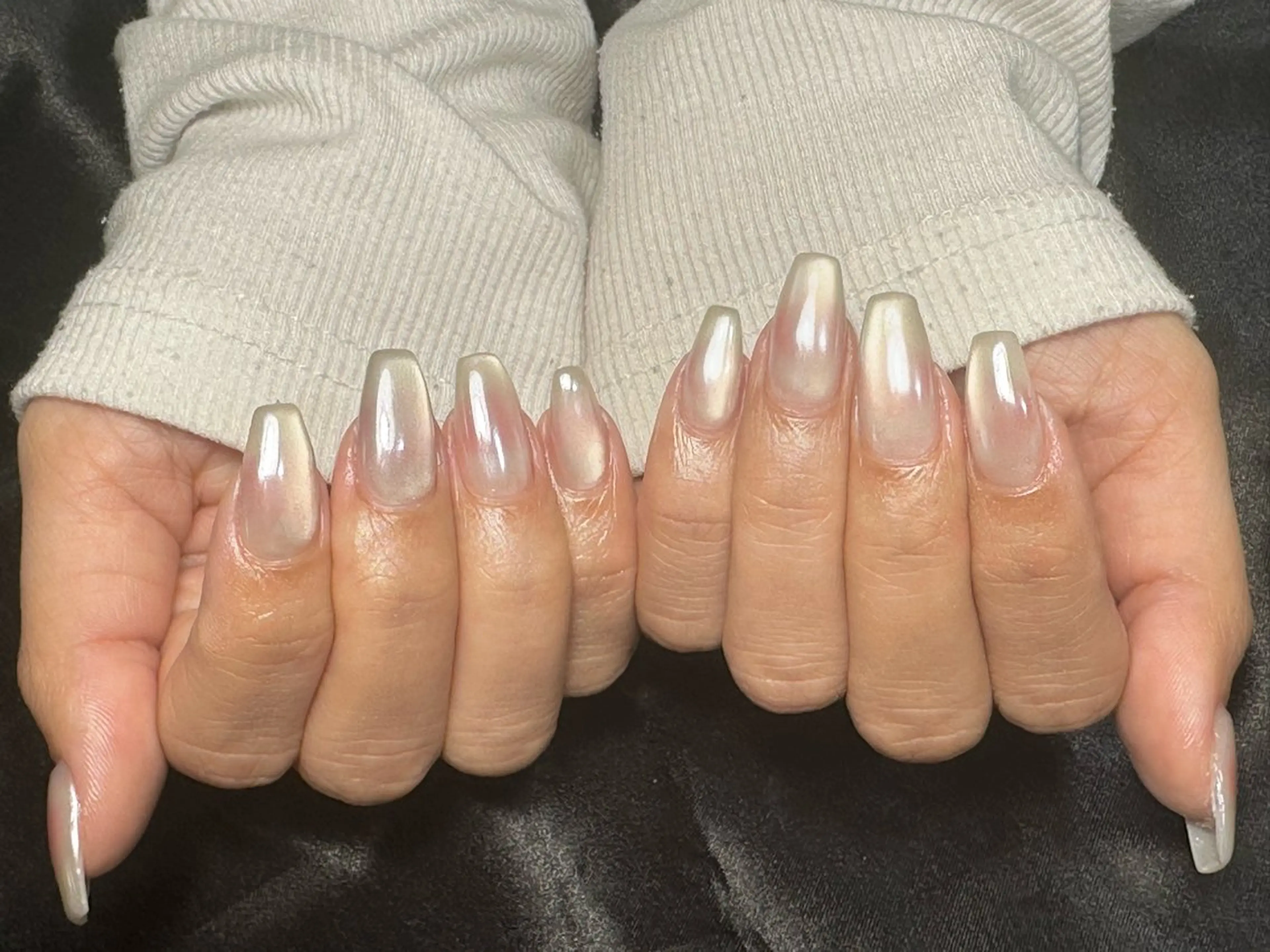 ネイル オーロラネイル チークネイル マグネットネイル Nail_ SkyBlue_Jのネイルデザイン