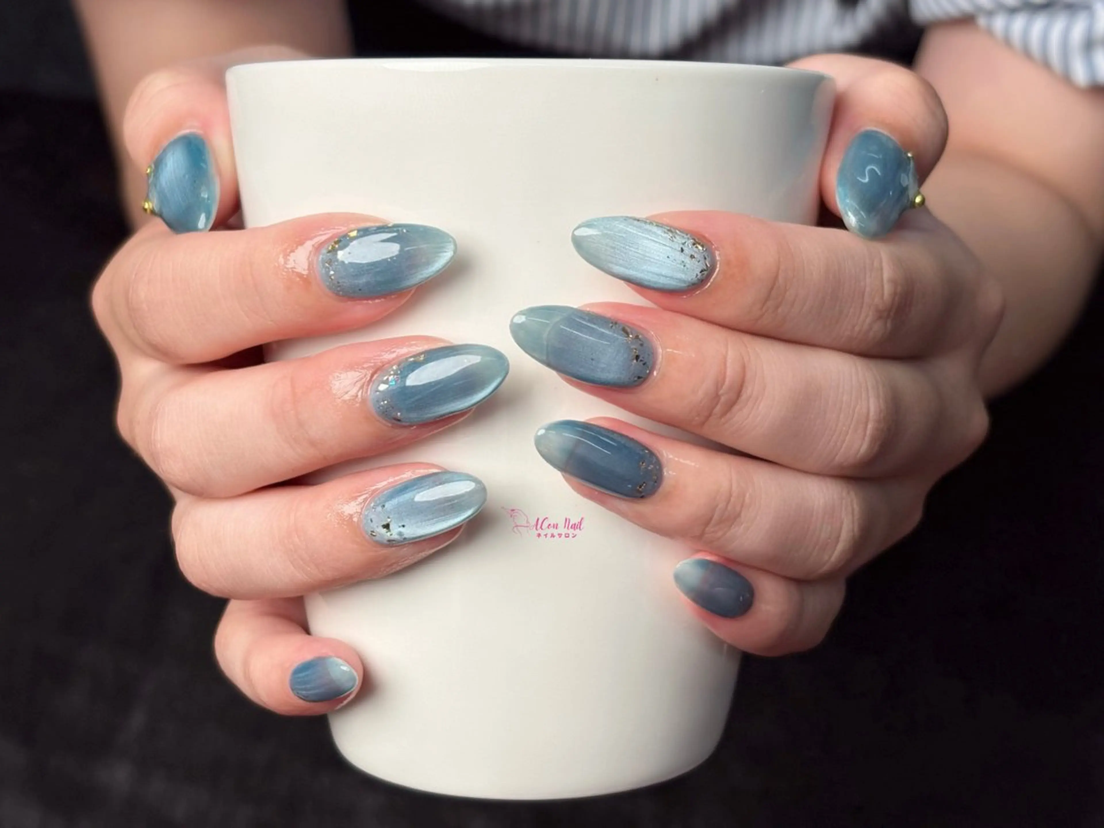 ネイル 桜ネイル 長さ出し フラワーネイル フレンチネイル ジェルネイル ハンドネイル ACon NailSalonのネイルデザイン