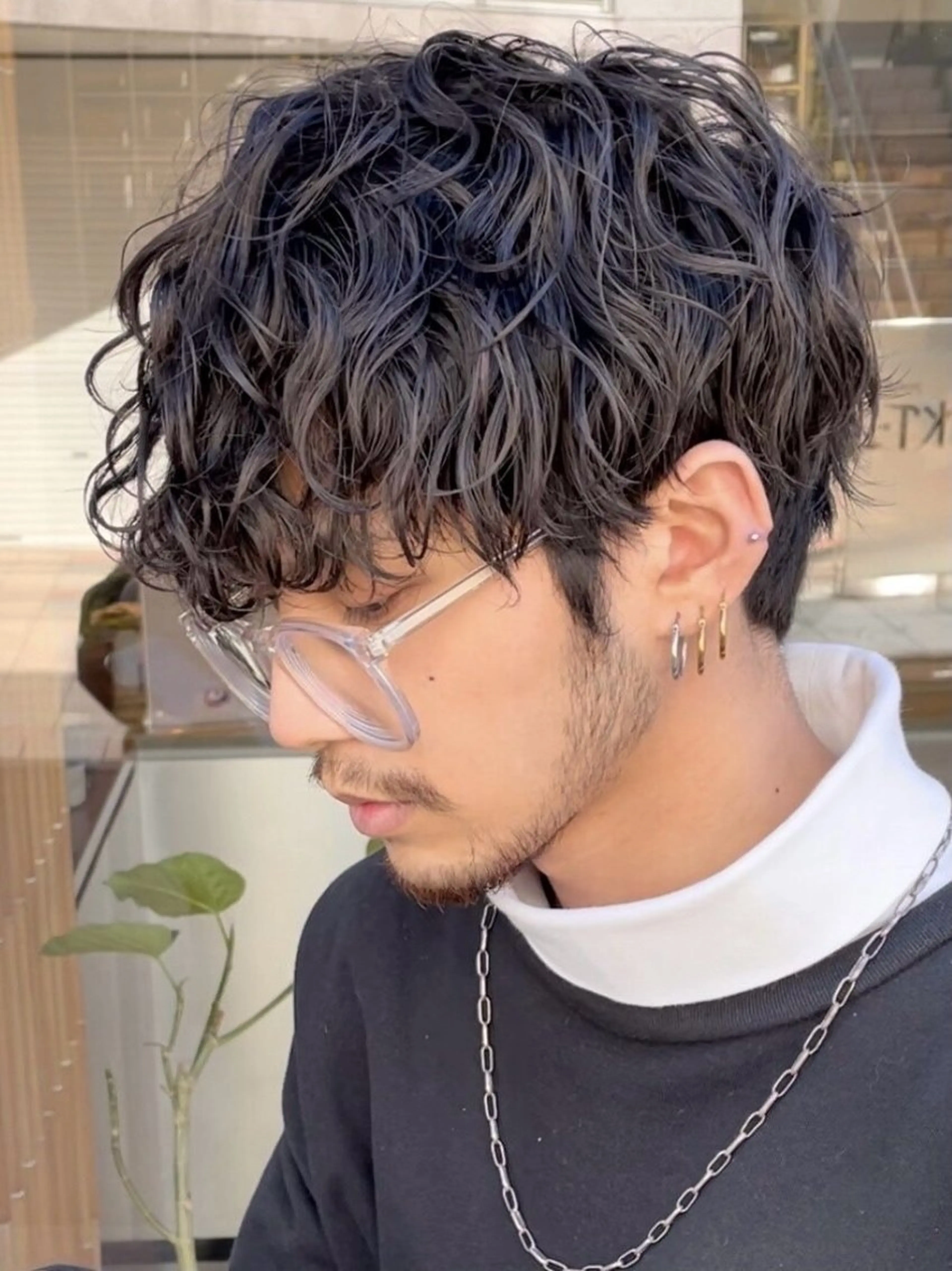 ショート パーマ メンズ 刈り上げ 波巻きパーマ メンズパーマ 名古屋/水谷颯のヘアスタイル