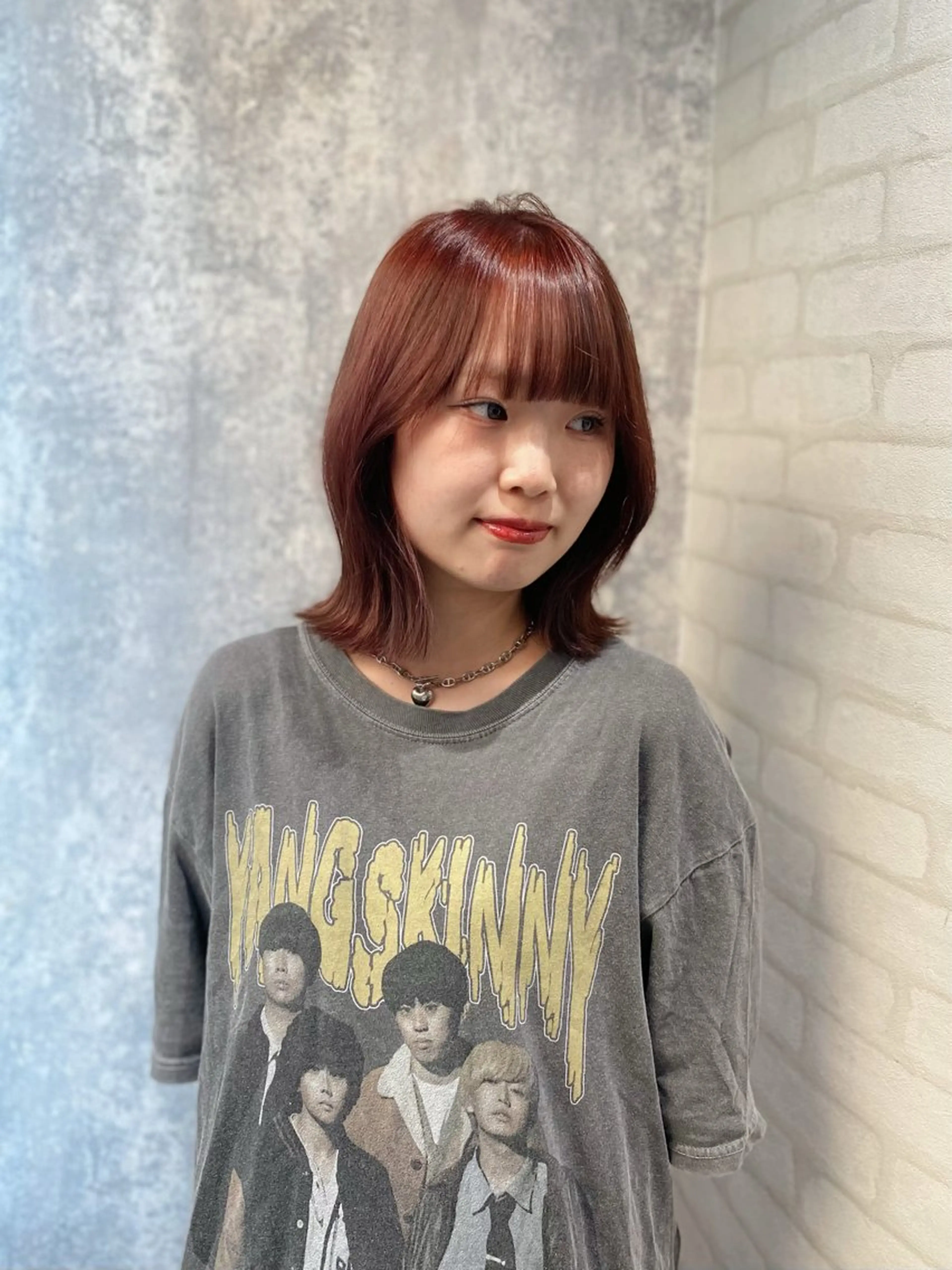 ミディアム カラー 透明感カラー ボブ カット shiori/透明感 /顔周り/髪質改善のヘアスタイル