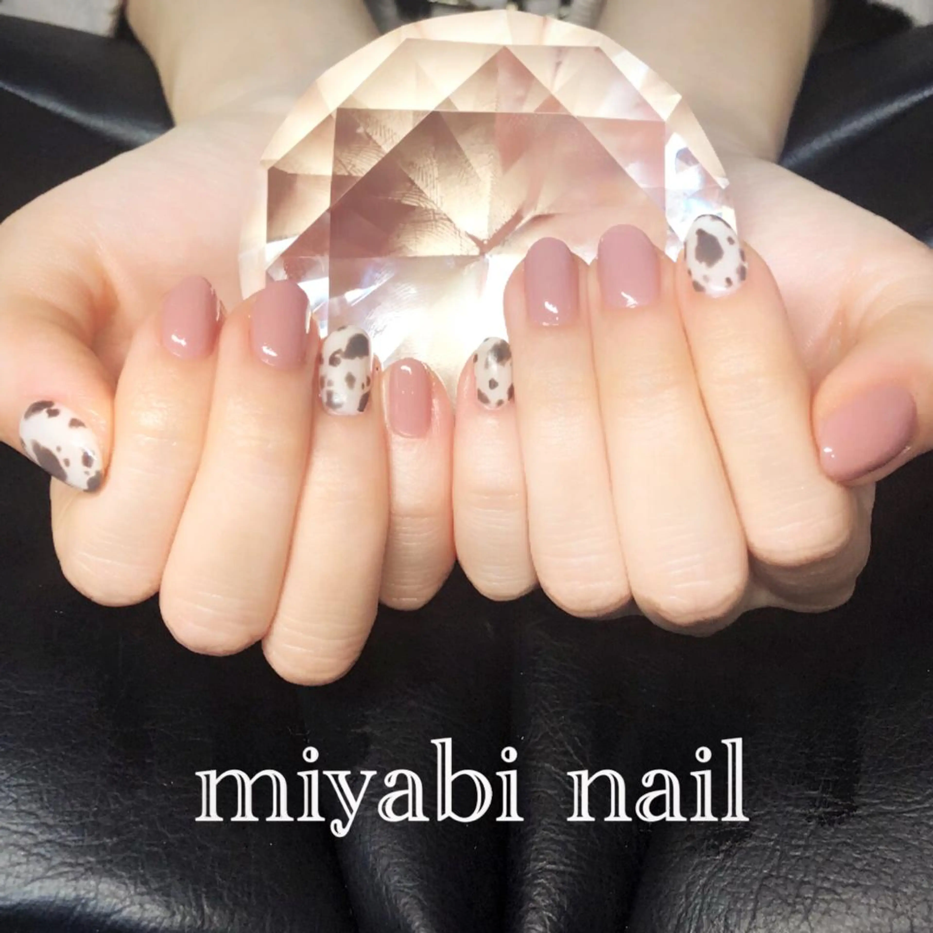 ネイル アートネイル 持ち込み ピンク ショートネイル ハンドネイル miyabi nail 桂川駅近くのネイルデザイン