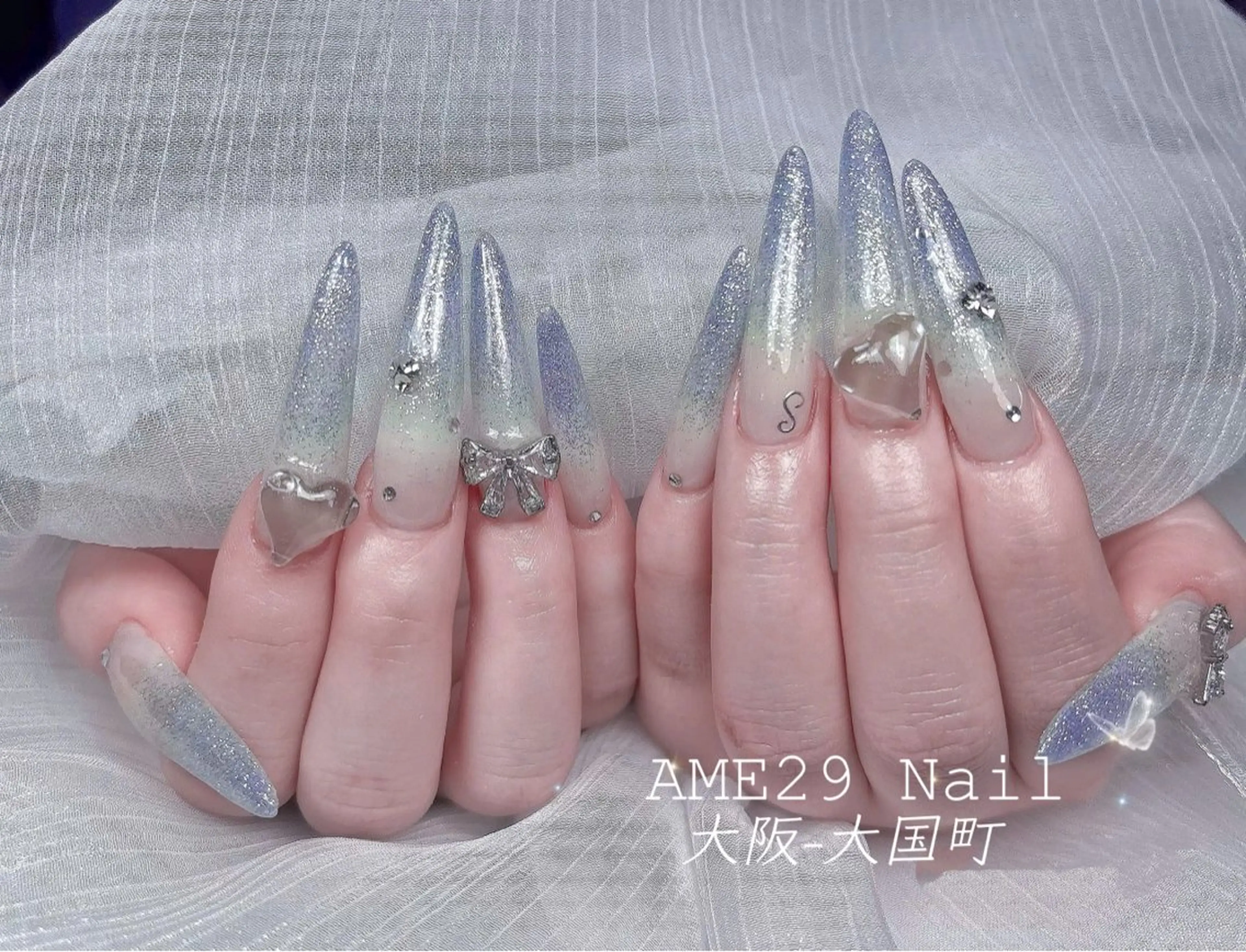 ロング カラー ハンドネイル AME29 Nail ネイルサロンのネイルデザイン