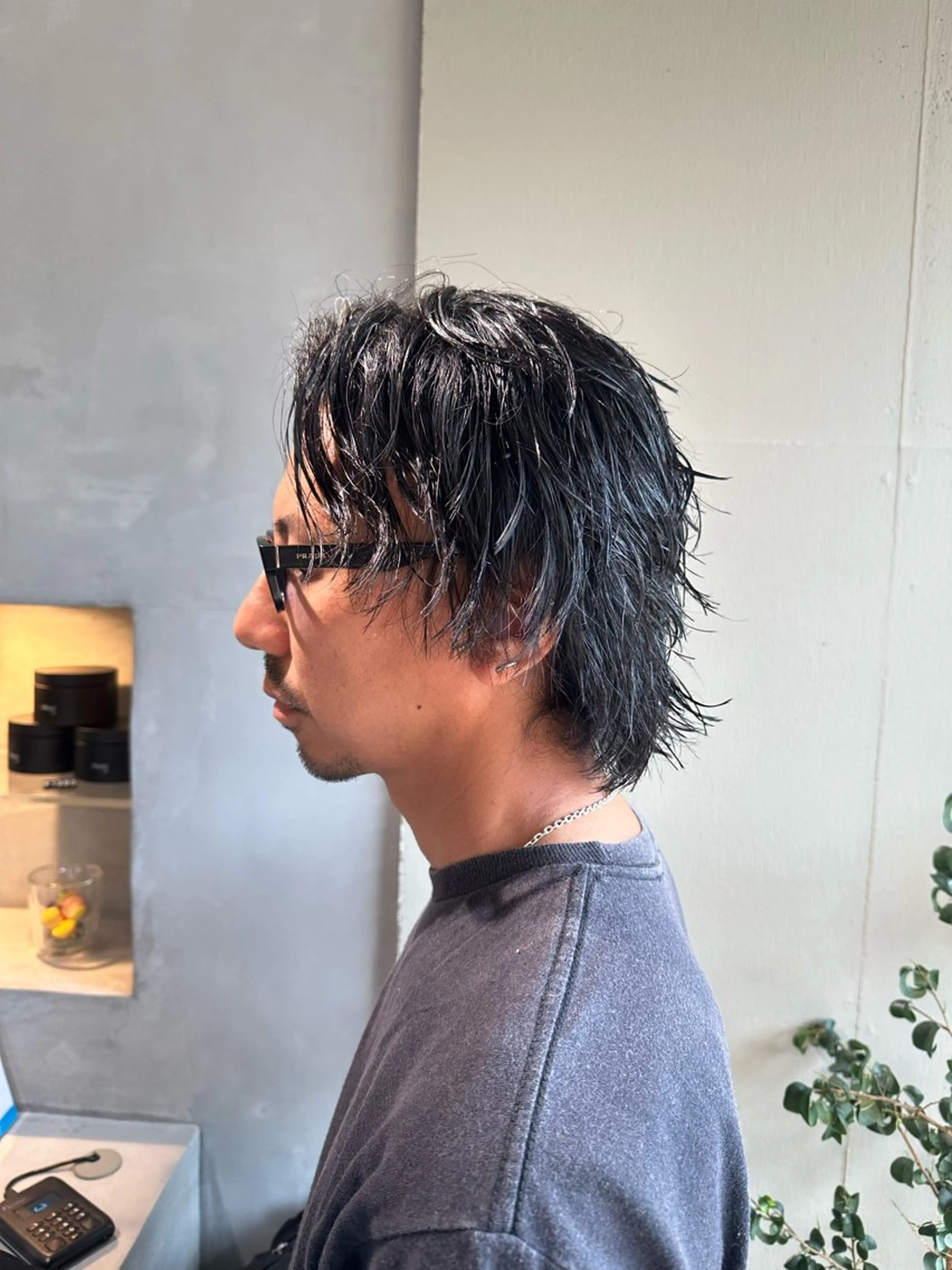 ミディアム パーマ メンズ 加納 孝也のヘアスタイル