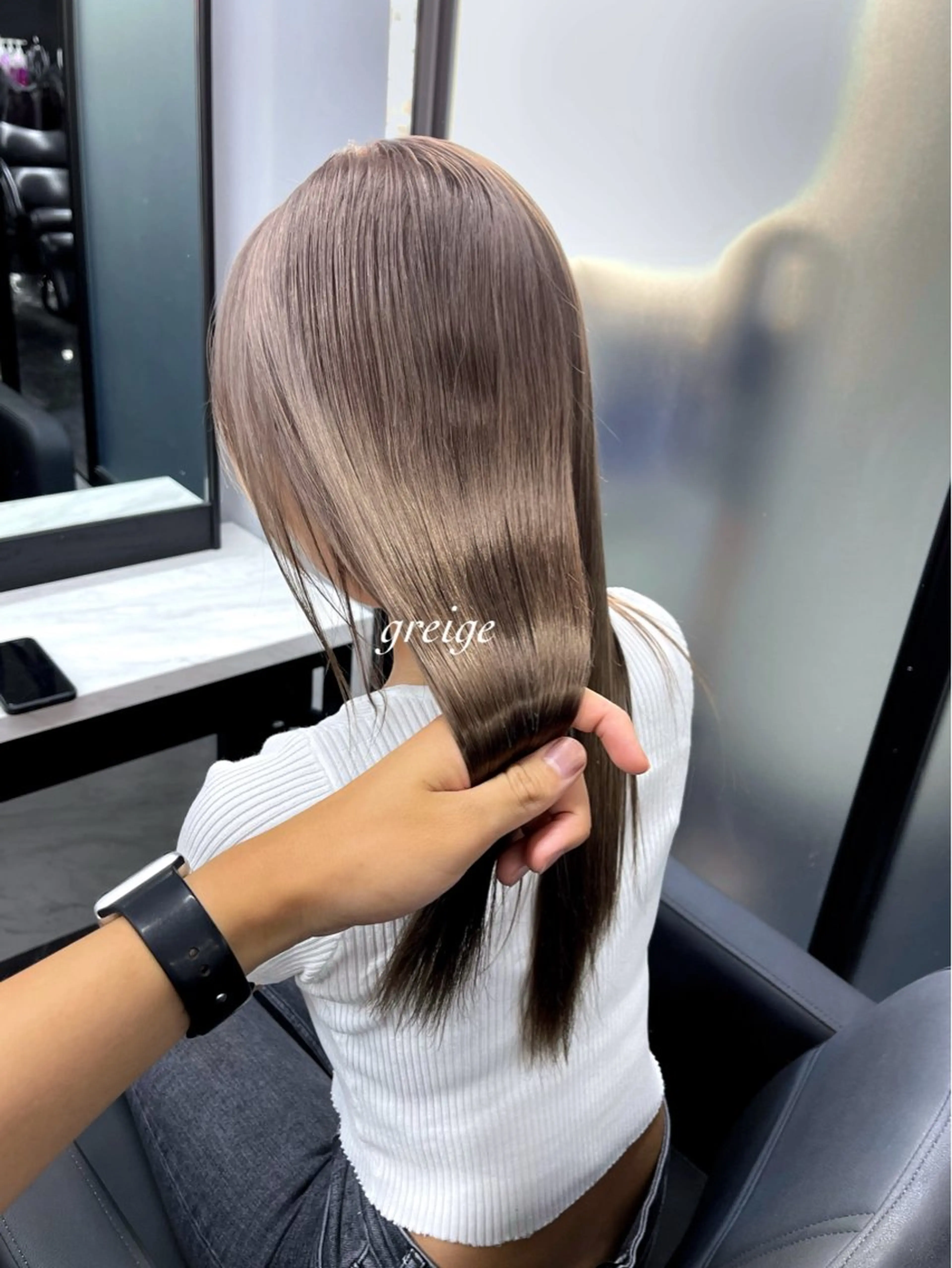 セミロング カラー ハイトーンカラー ヘアカラー トリートメント 髪質改善/堀江 ケアカラーtoshiのヘアスタイル