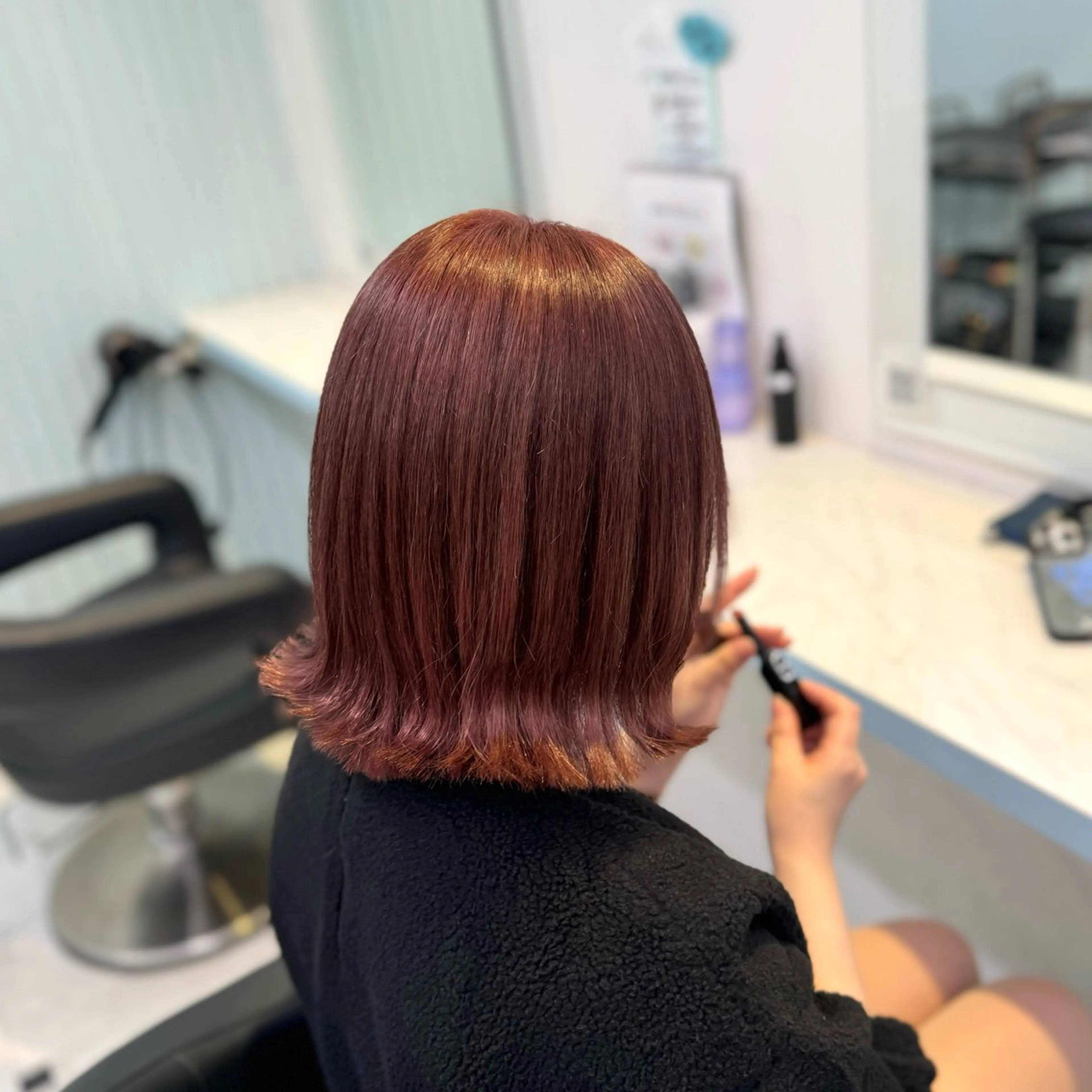 ミディアム カラー ヘアカラー トリートメント ヘッドスパ ヘアセット 暖色🩷透明感カラー ♡Maika♡のヘアスタイル