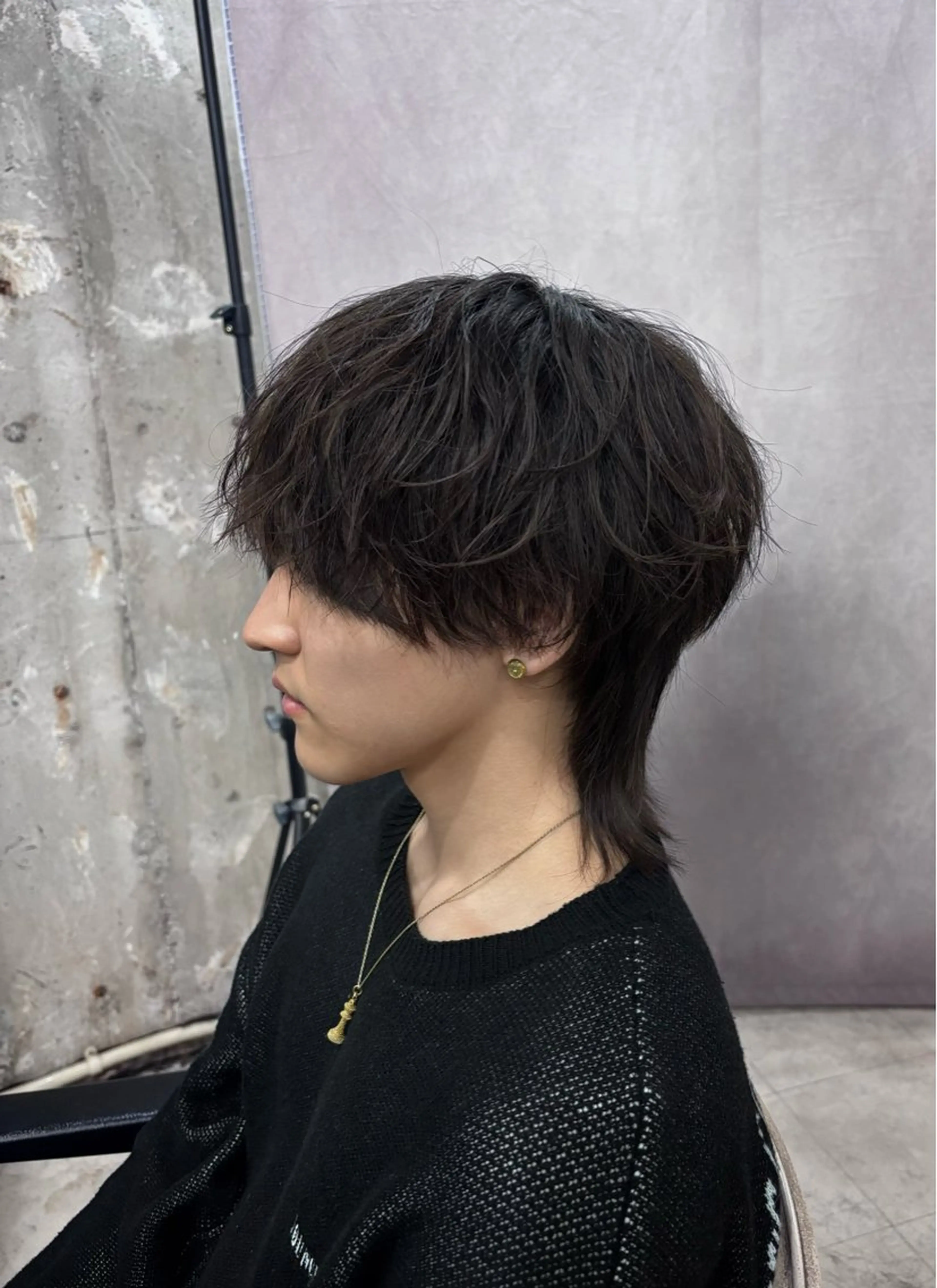 ミディアム メンズ カット パーマ メンズカット特化🐺 ウルフ[店長]置塩祥のヘアスタイル