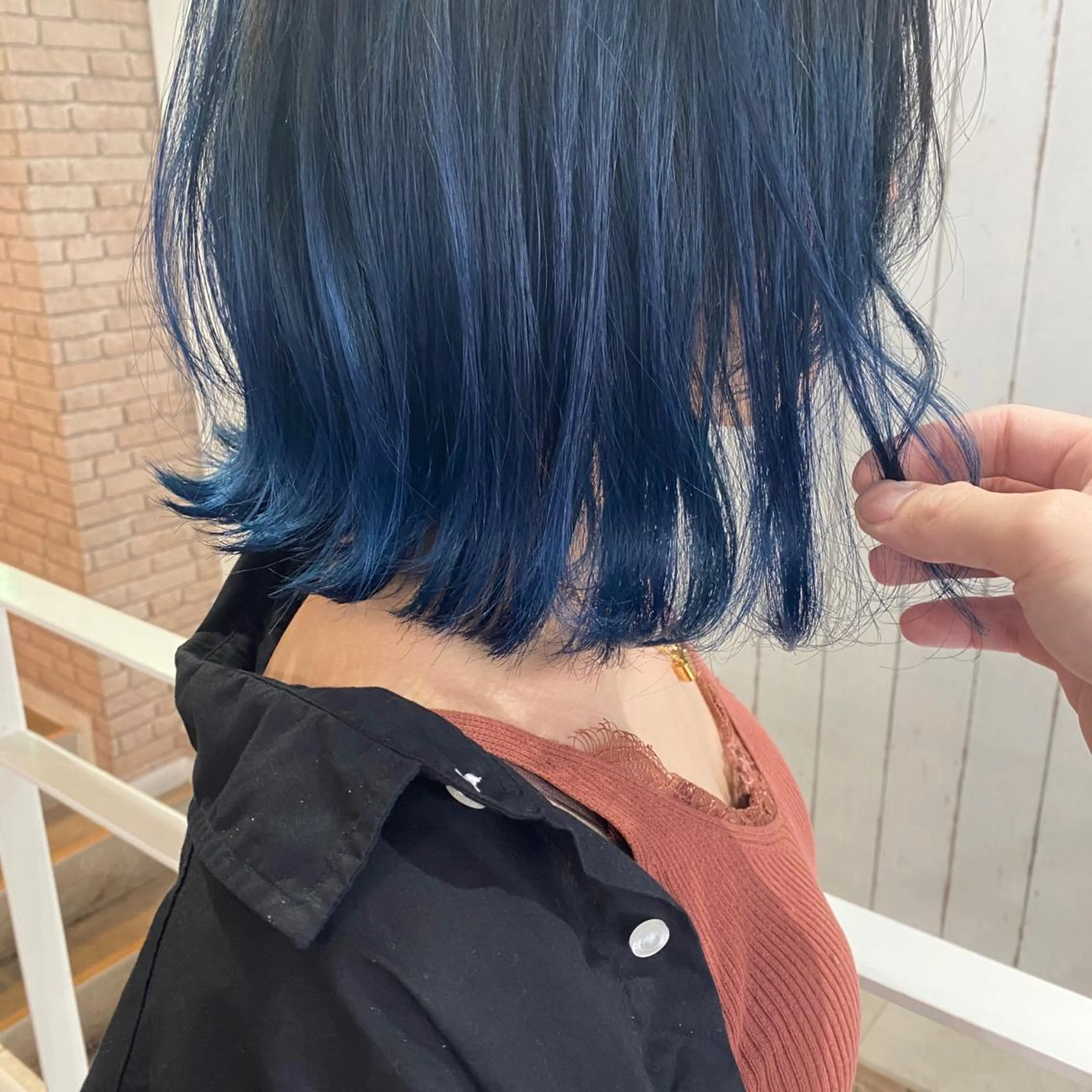 ミディアム カラー カット ヘアカラー トリートメント 癖毛救済✂️ボブ /髪質改善ストレートのヘアスタイル