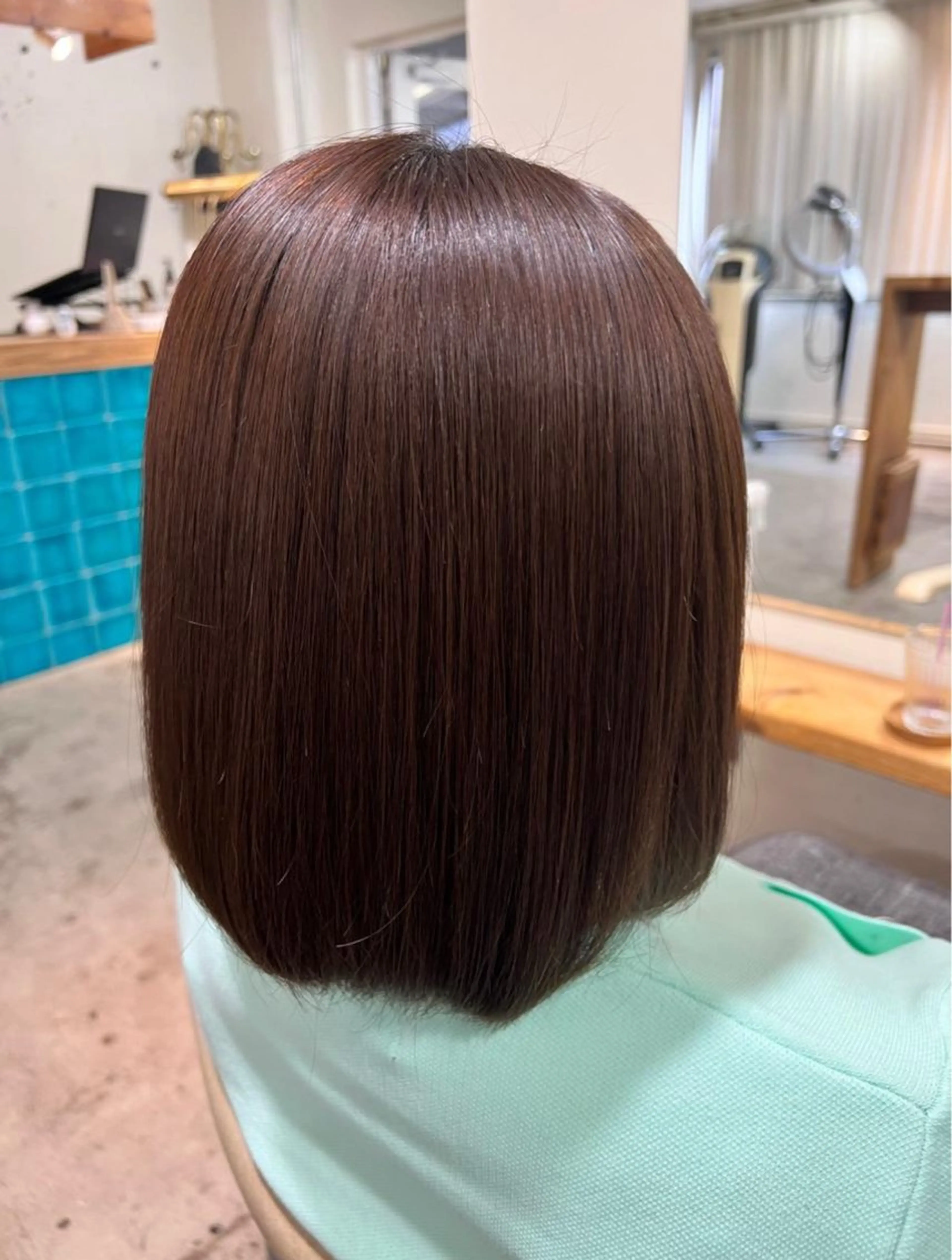 ミディアム 縮毛矯正 カット 縮毛矯正 💛似合わせカット カラー💛 amiのヘアスタイル