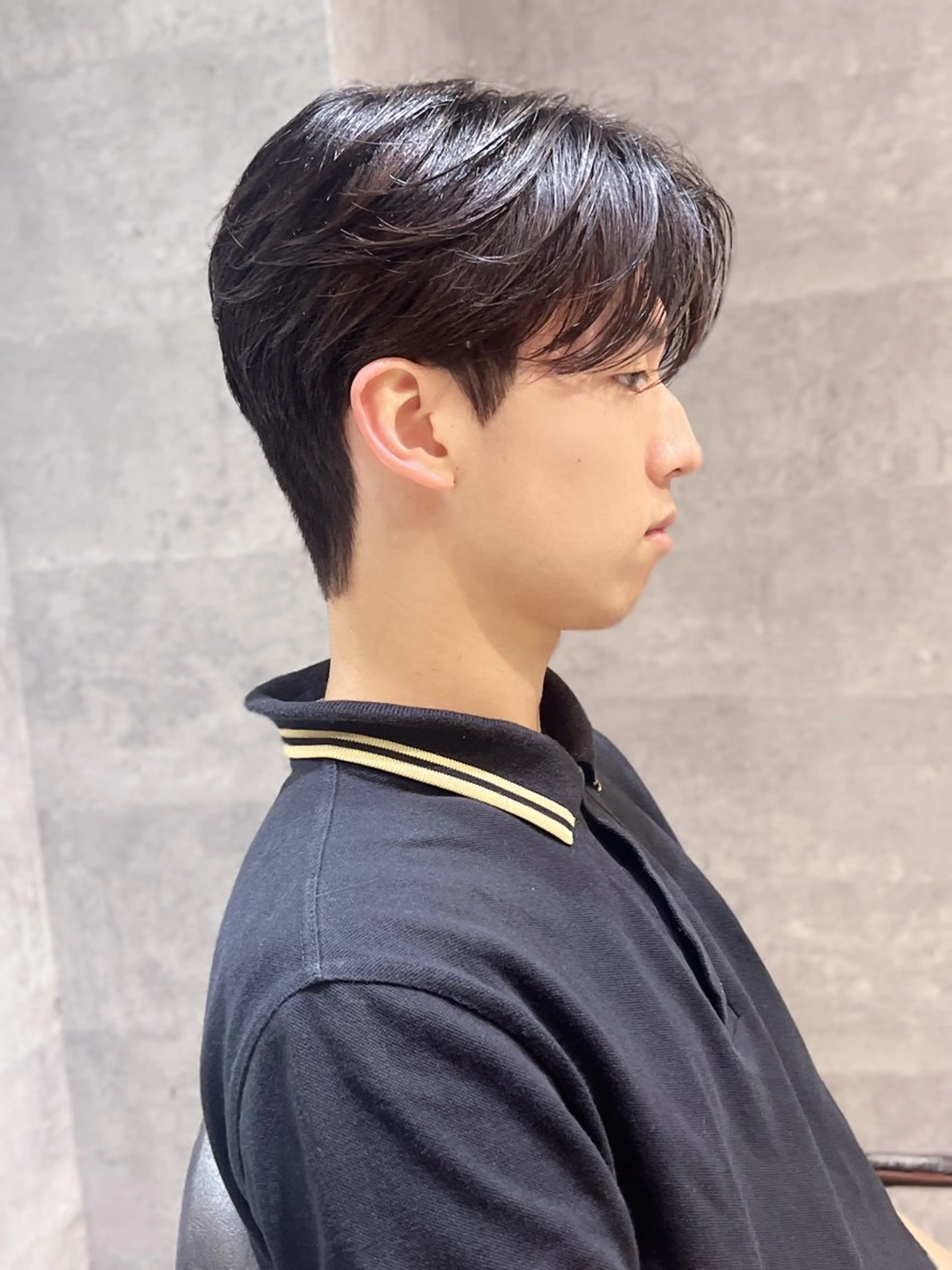 メンズ センターパート ダウンパーマ メンズパーマ カット パーマ NOVA天王寺 武元　裕聖のヘアスタイル