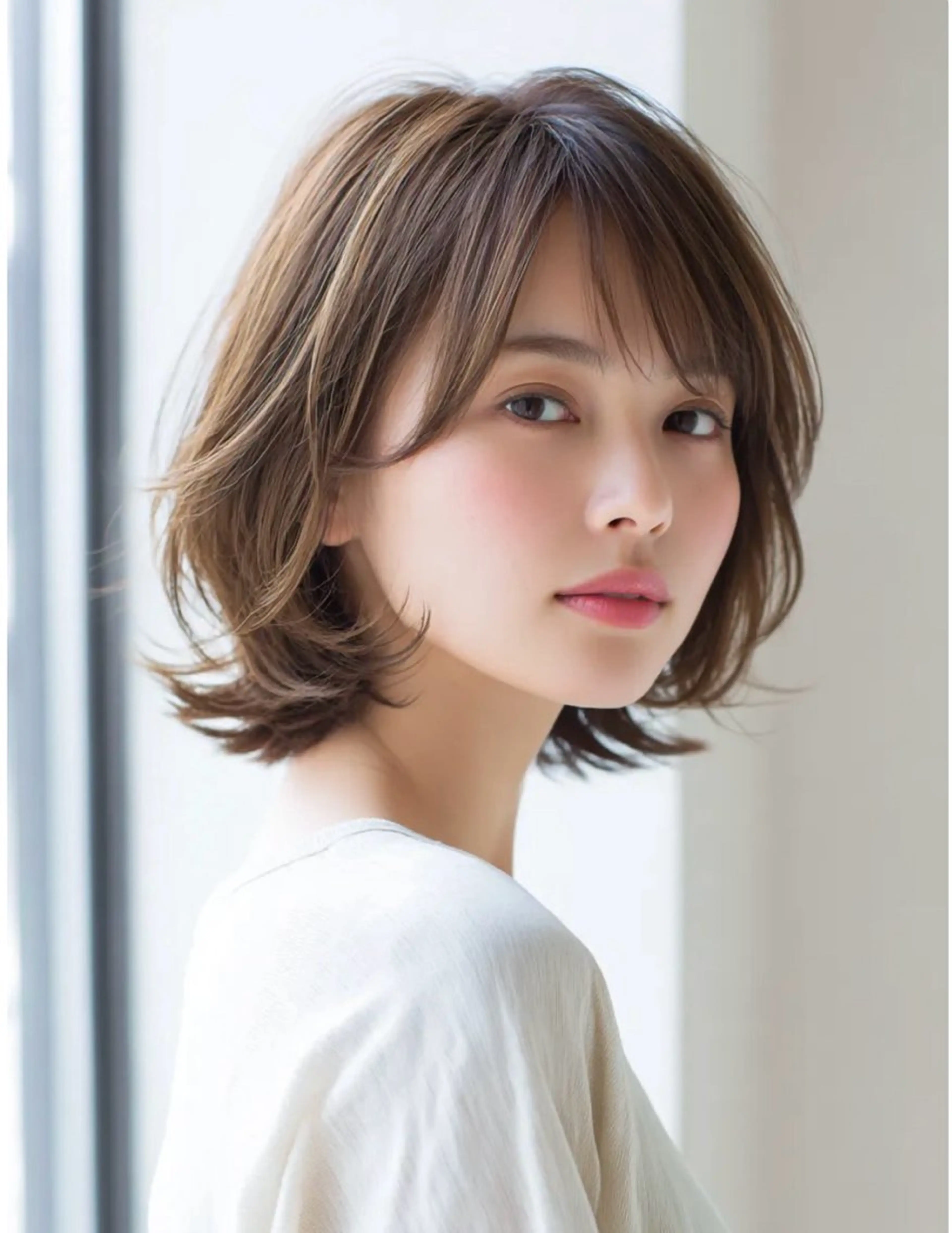 ミディアム カラー 北川大輔🌟 小顔レイヤーカットのヘアスタイル