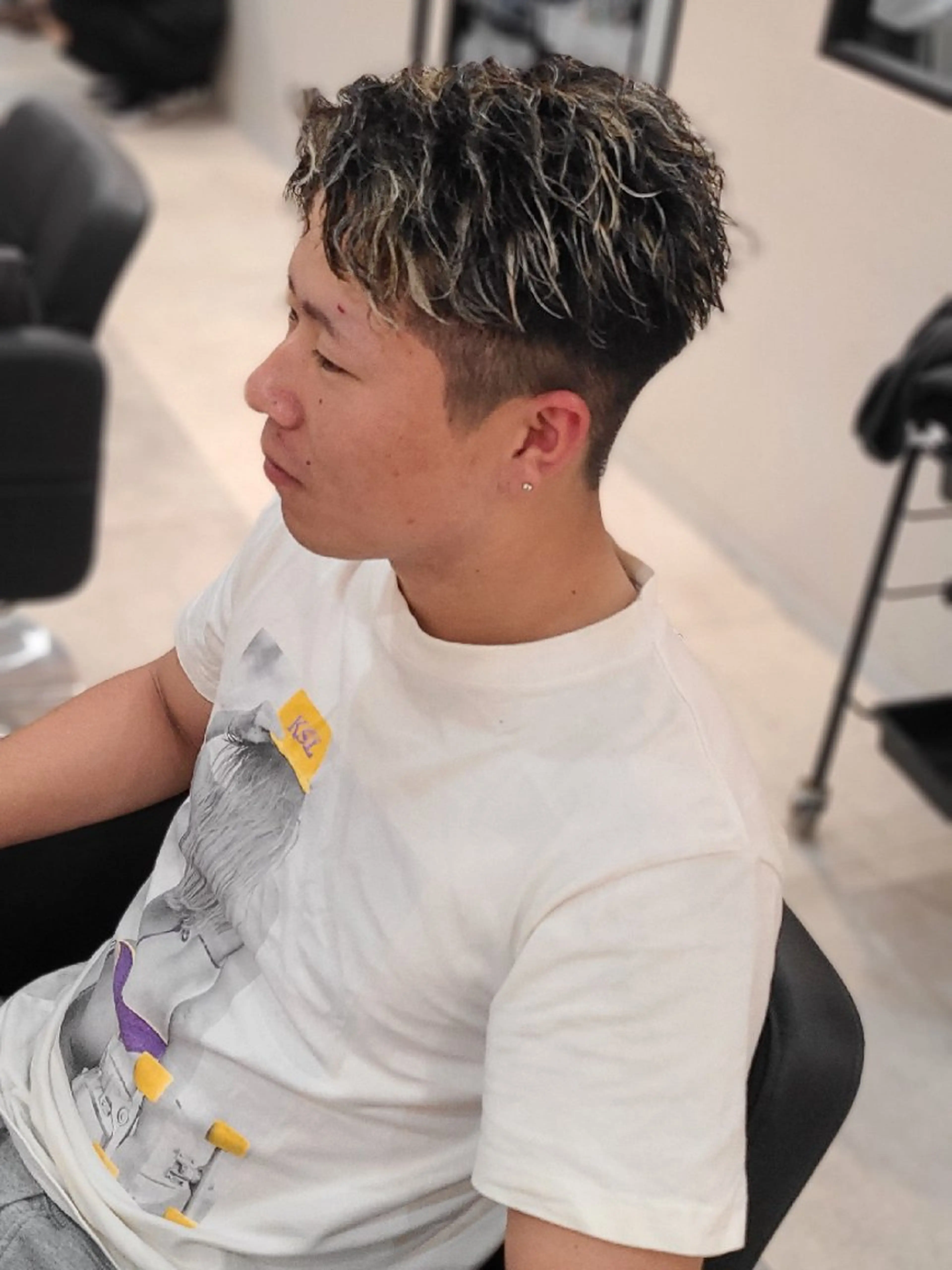 メンズ パーマ カラー メンズハイライト ハイライトカラー ヘアカラー ヘアセット LEN名古屋/パーマ 海外ヘア/メンズ特化のヘアスタイル