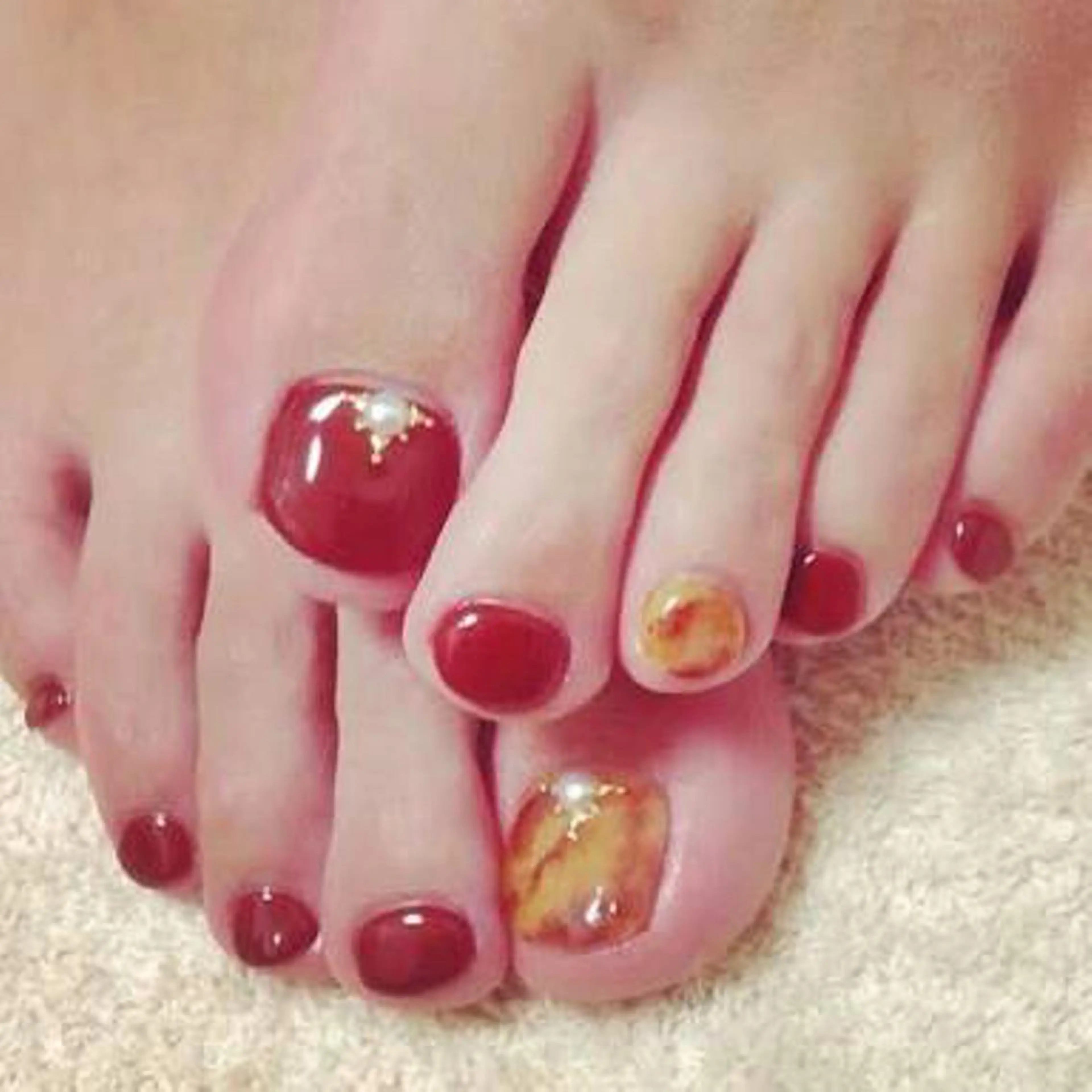 ミディアム ネイル 長さ出し専門 nynaのネイルデザイン