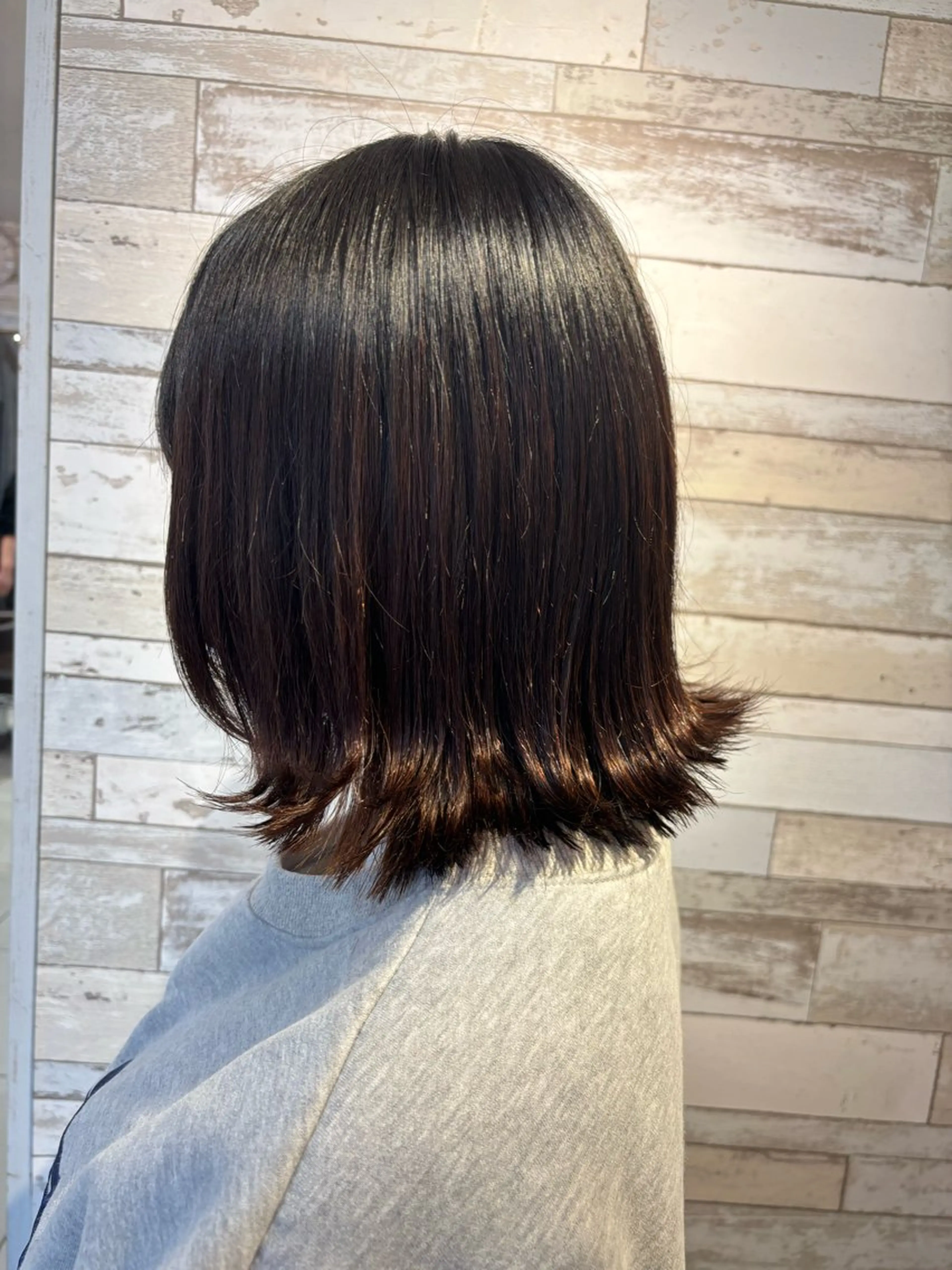 ミディアム カラー ヘアアレンジ 切りっぱなしボブ ボブ カット ボブカット/アレンジ /さきのヘアスタイル