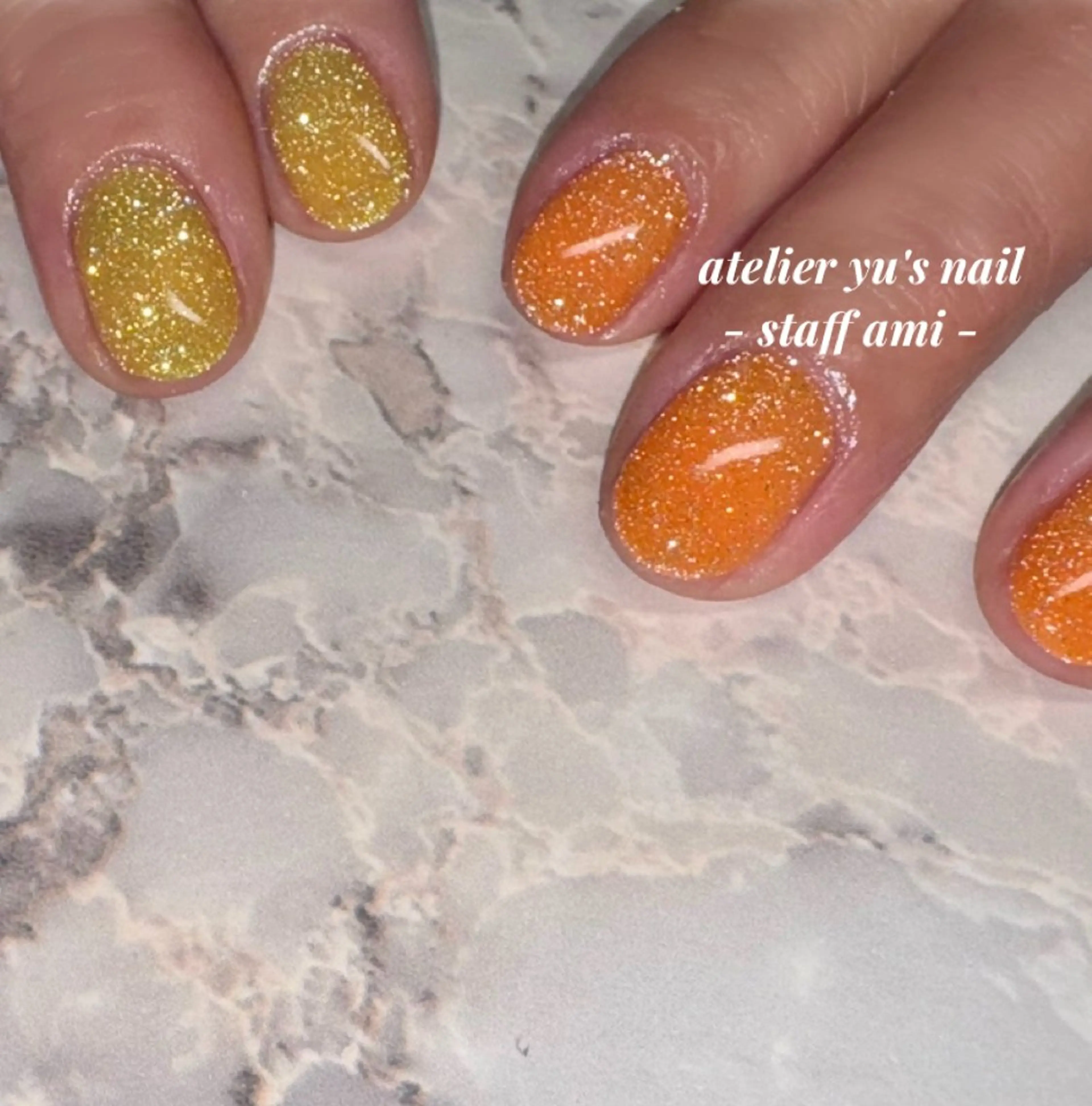 ネイル フラッシュネイル ラメ(グリッター) ハンドネイル atelier yu's nailのネイルデザイン