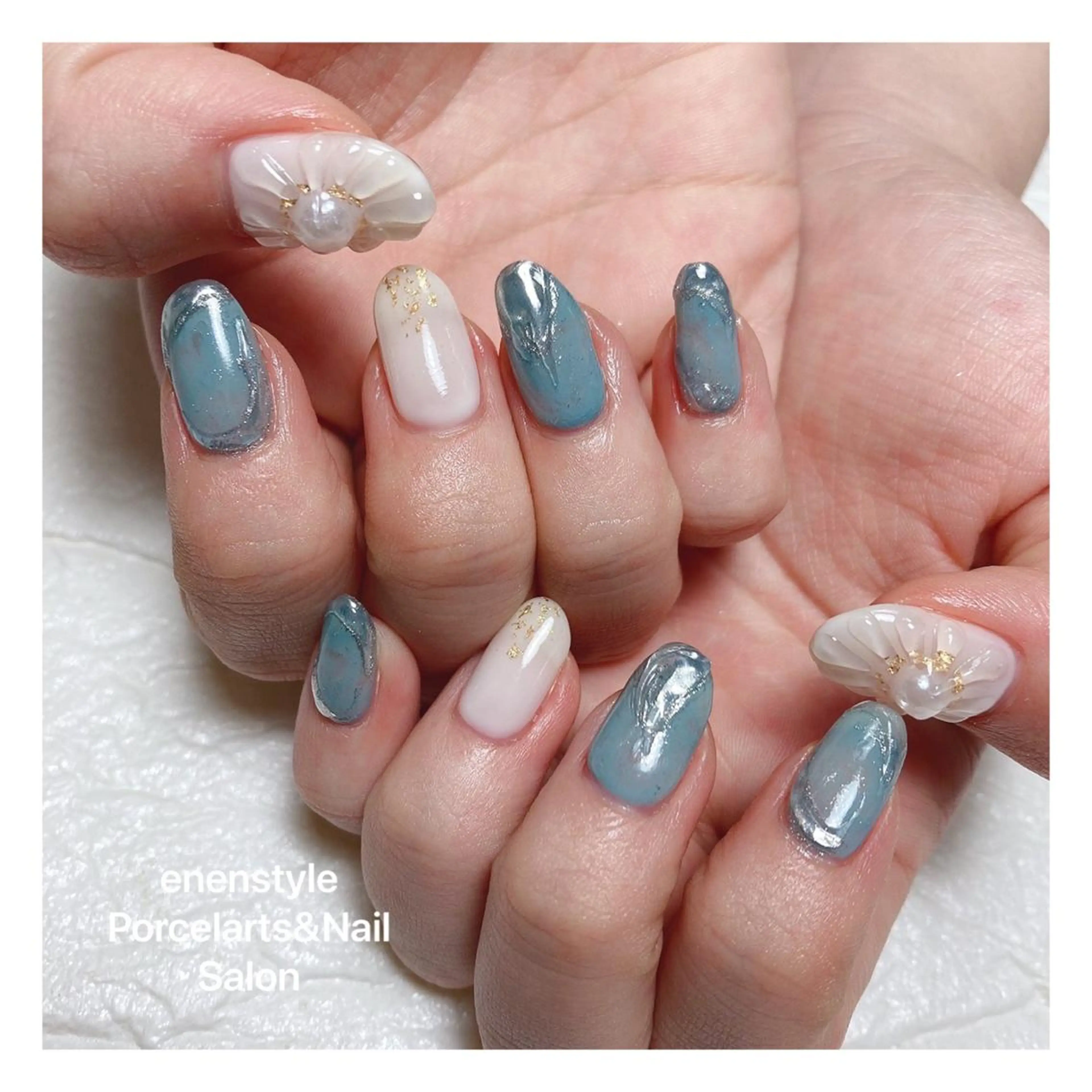 ミディアム ネイル ハンドネイル 👑enen style👑のネイルデザイン