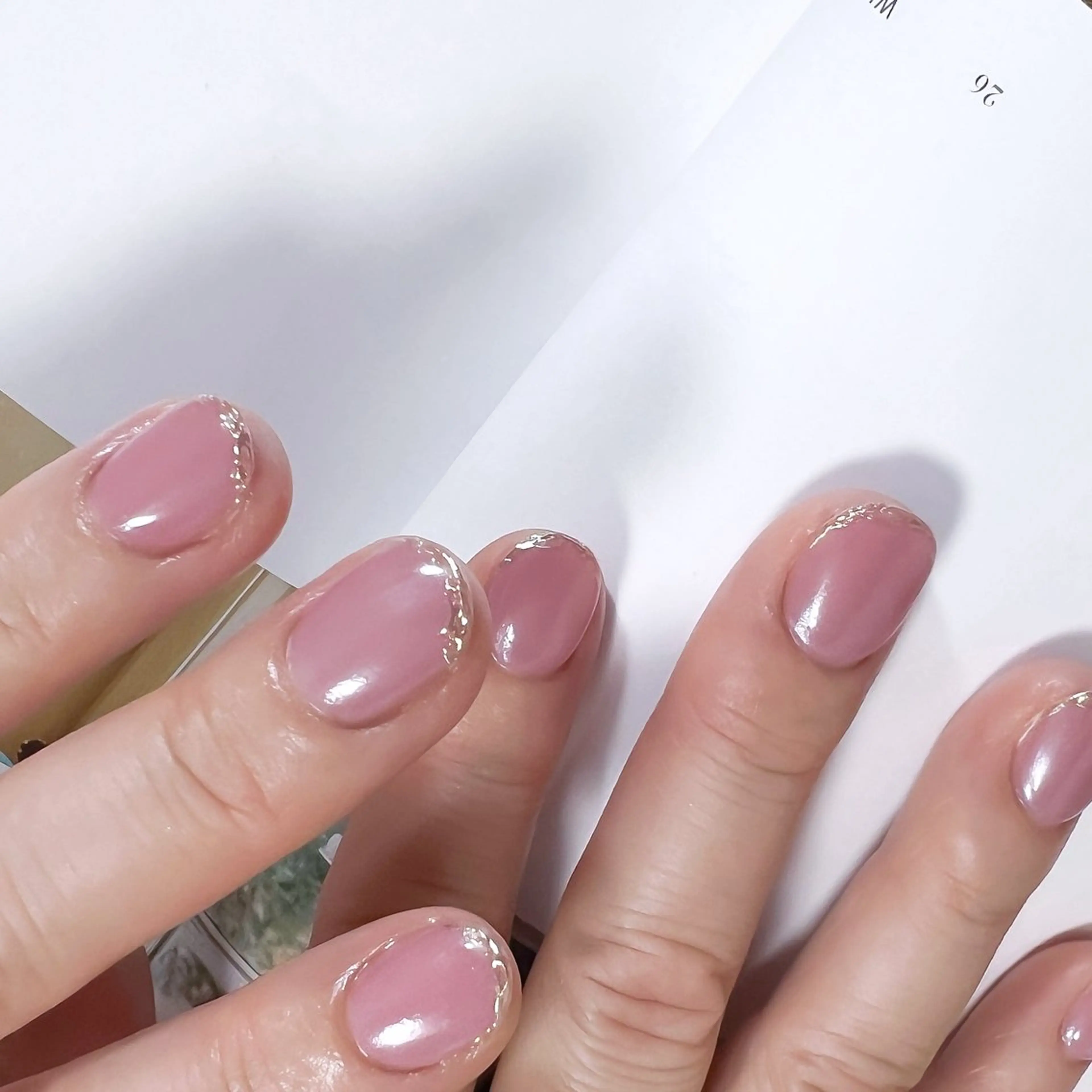 ネイル フレンチネイル ミラーネイル ピンク シンプルネイル 春ネイル ハンドネイル pointillé .ayaのネイルデザイン