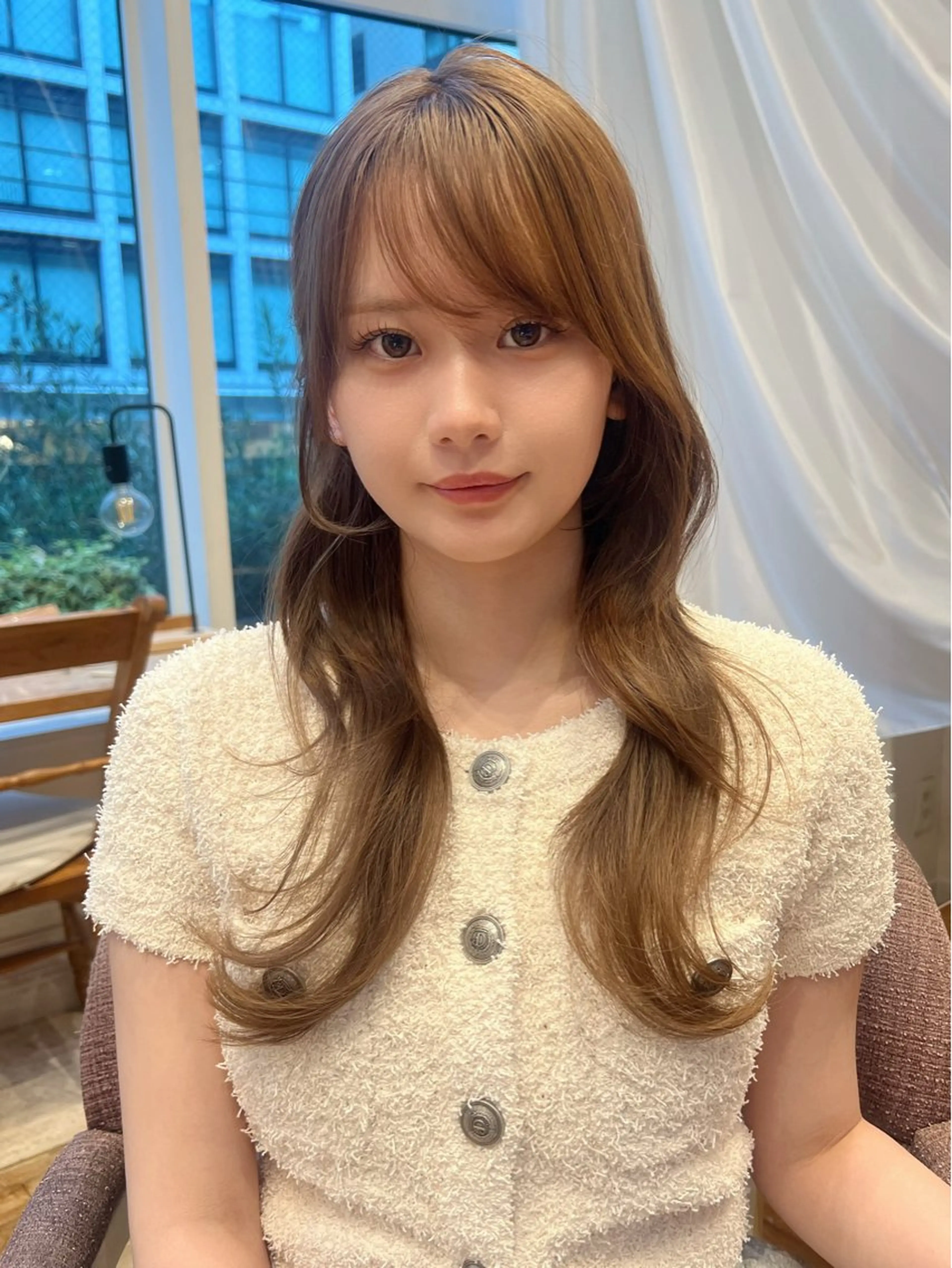 セミロング カラー レイヤーカット ヘアカラー 望月威吹/表参道/レ イヤー/似合わせのヘアスタイル