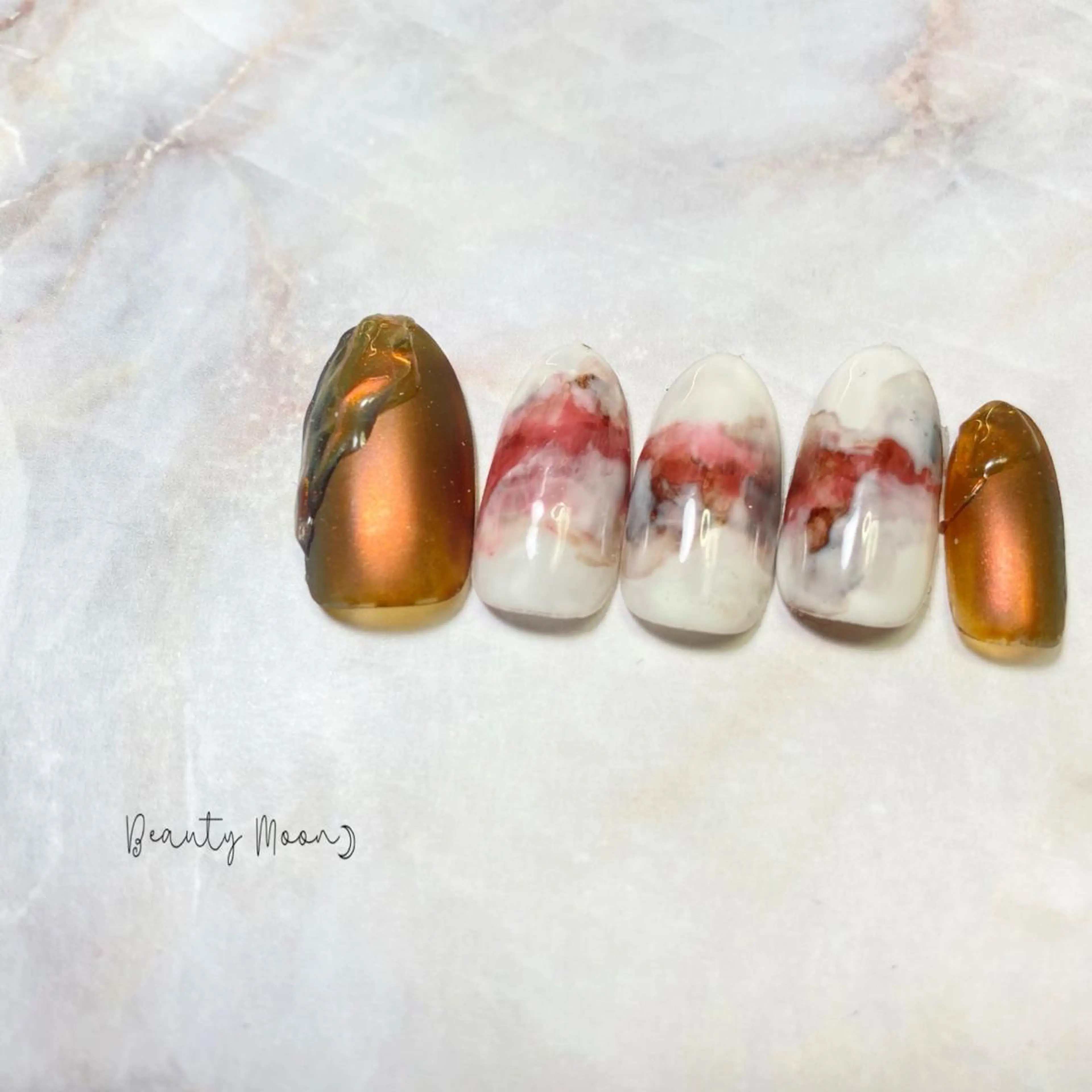 ネイル ミラーネイル ニュアンスネイル ハンドネイル beauty ☪︎moonのネイルデザイン