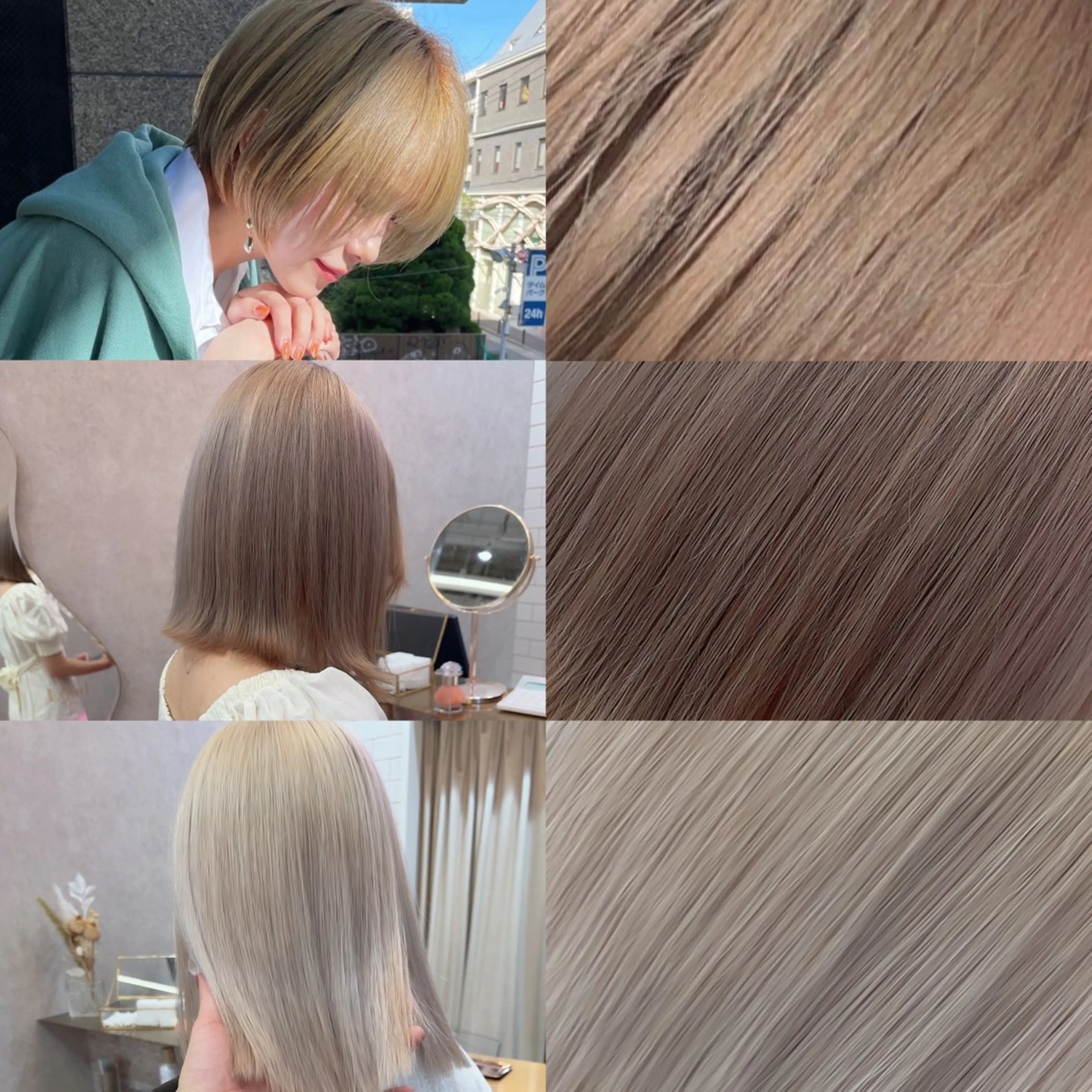 ミディアム カラー ブリーチ ケアブリーチ ハイトーンカラー Aster 店長 れおん✂️のヘアスタイル