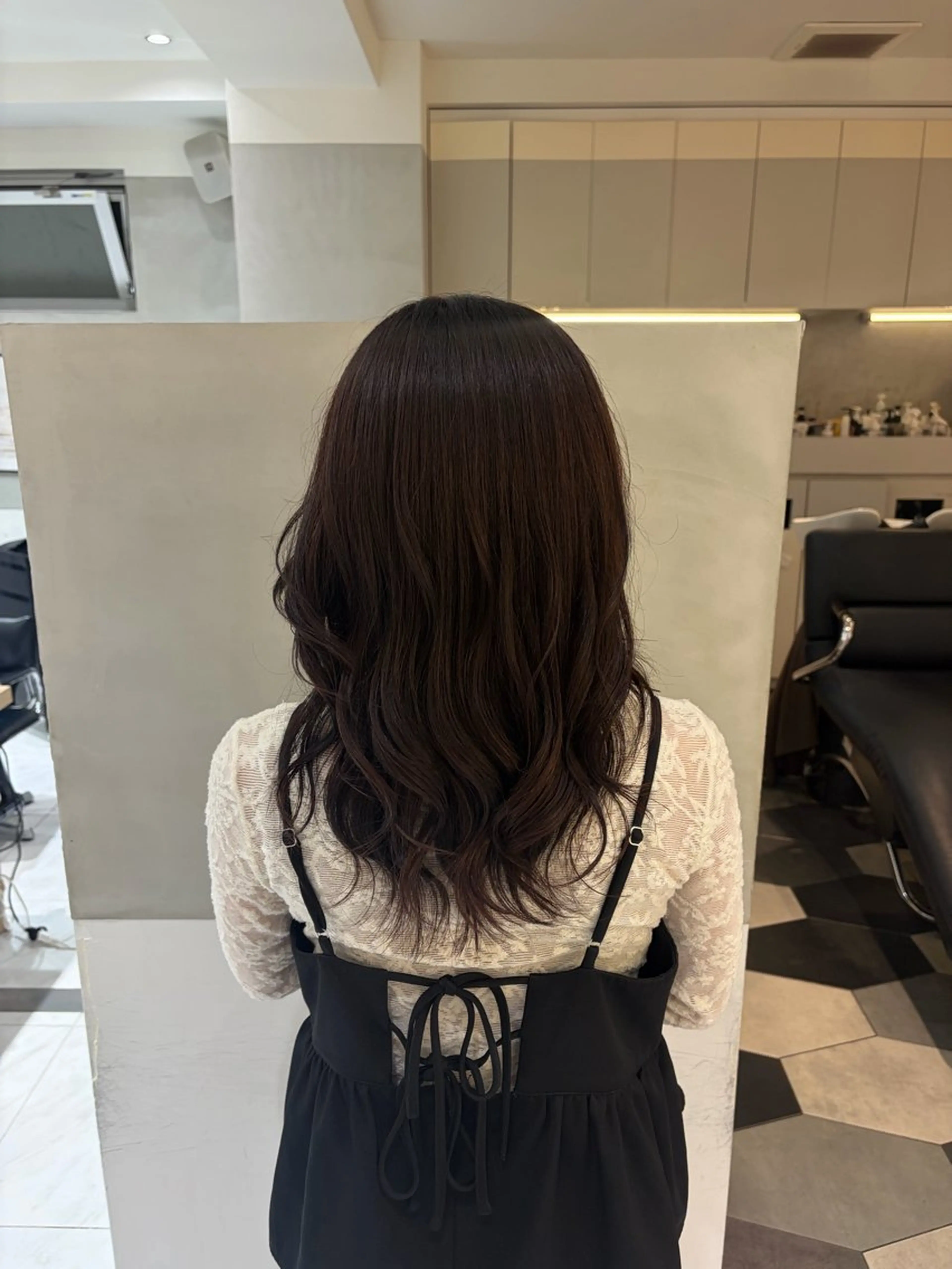 ミディアム ヘアアレンジ ワンカラー𝜗𝜚 /Hana/錦糸町のヘアスタイル