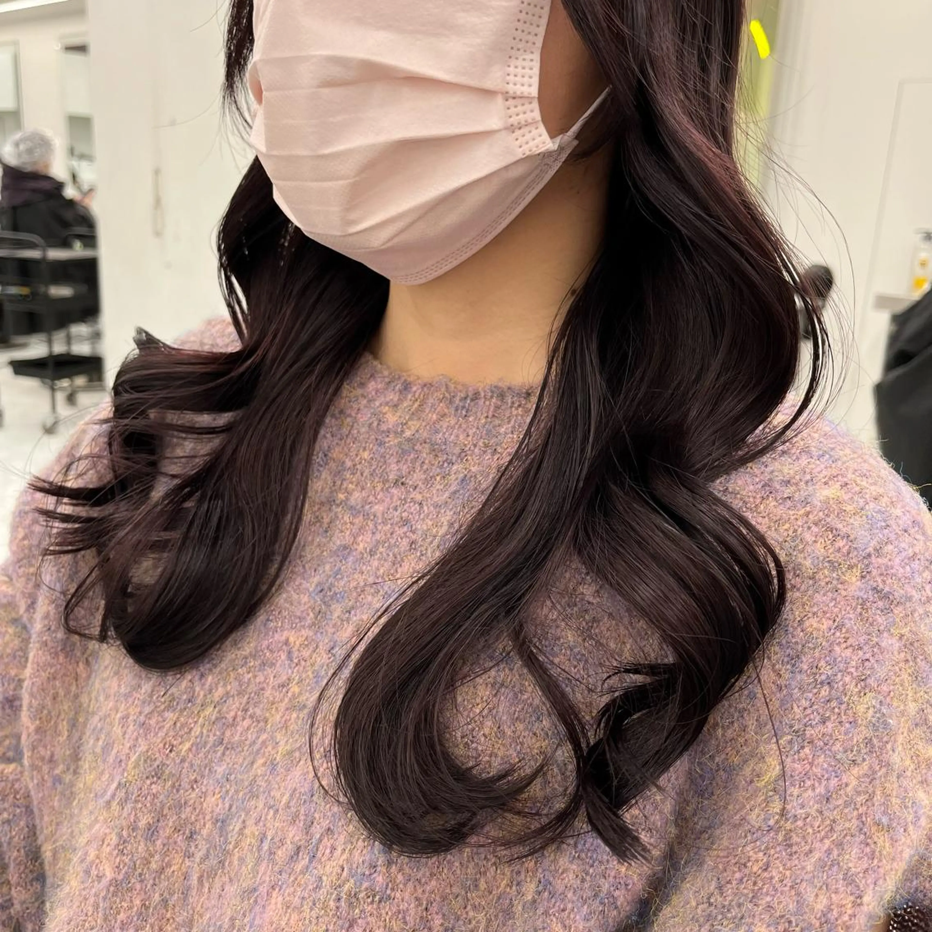 ロング ヘアカラー トリートメント ヘッドスパ ヘアセット 💗韓国暖色ヘア NO.1💗🪽のヘアスタイル