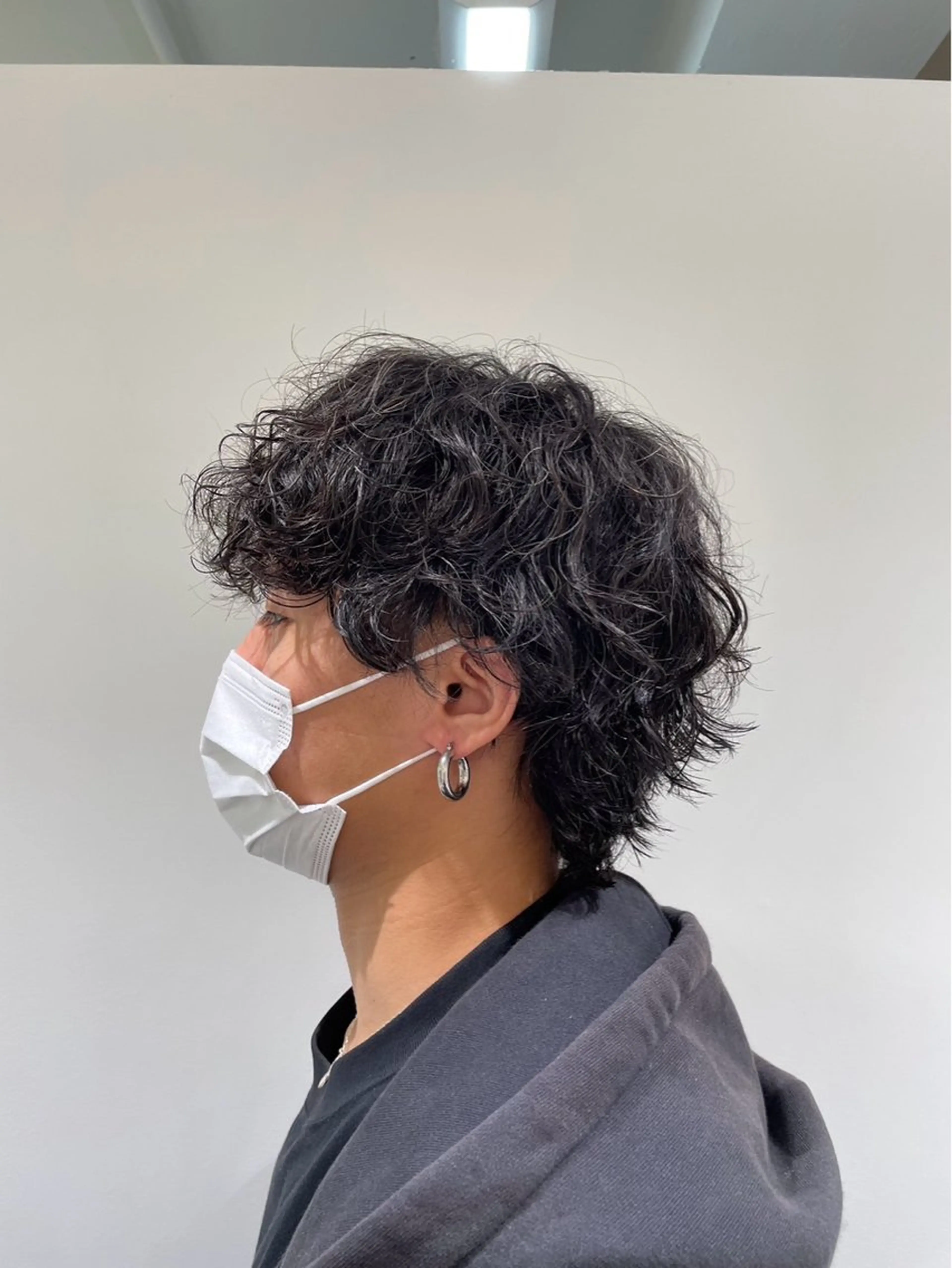 ショート カット パーマ 【シャドウパーマ センターパート】義心のヘアスタイル