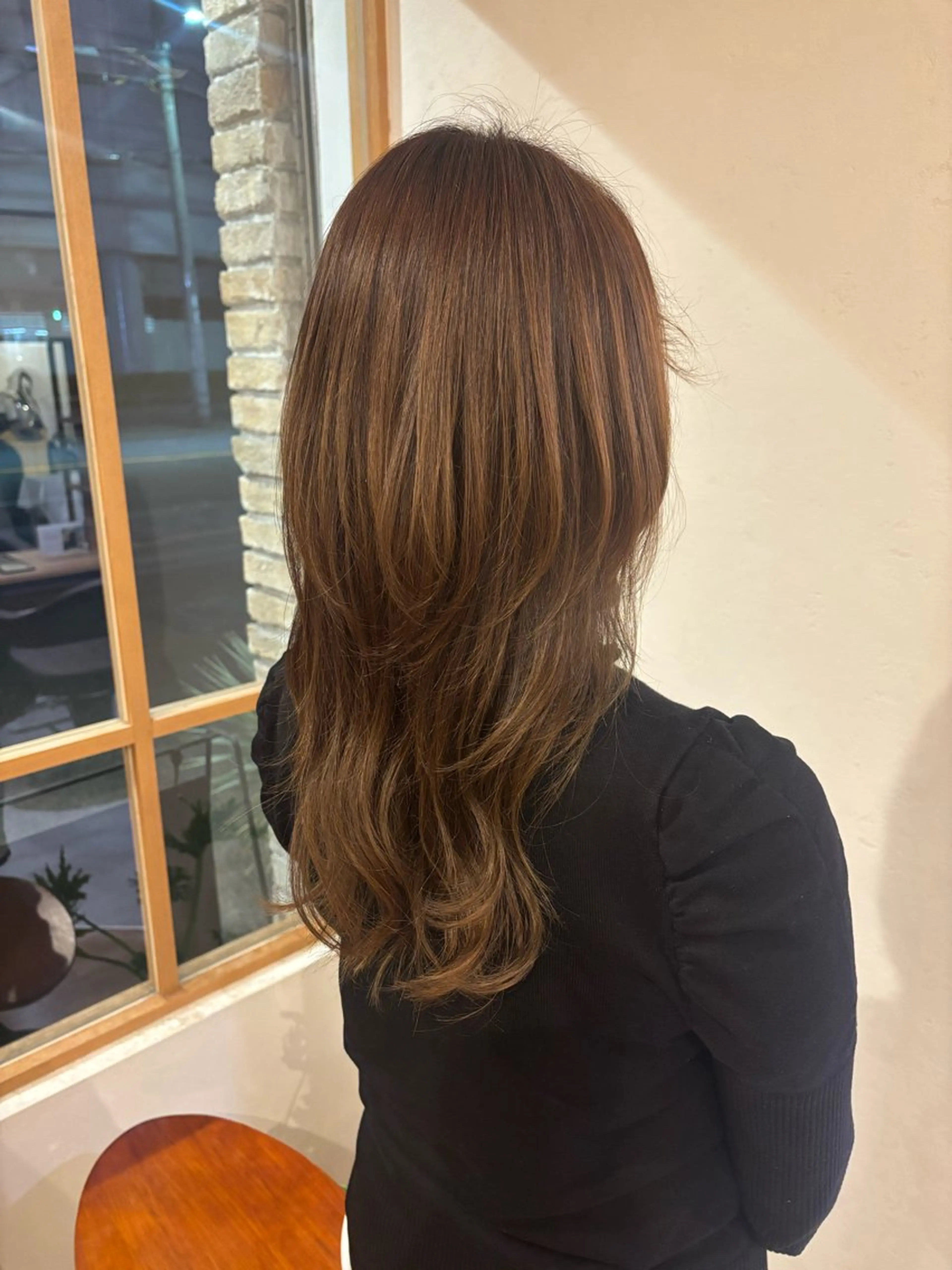 カラー オレンジ 永山 日菜のヘアスタイル