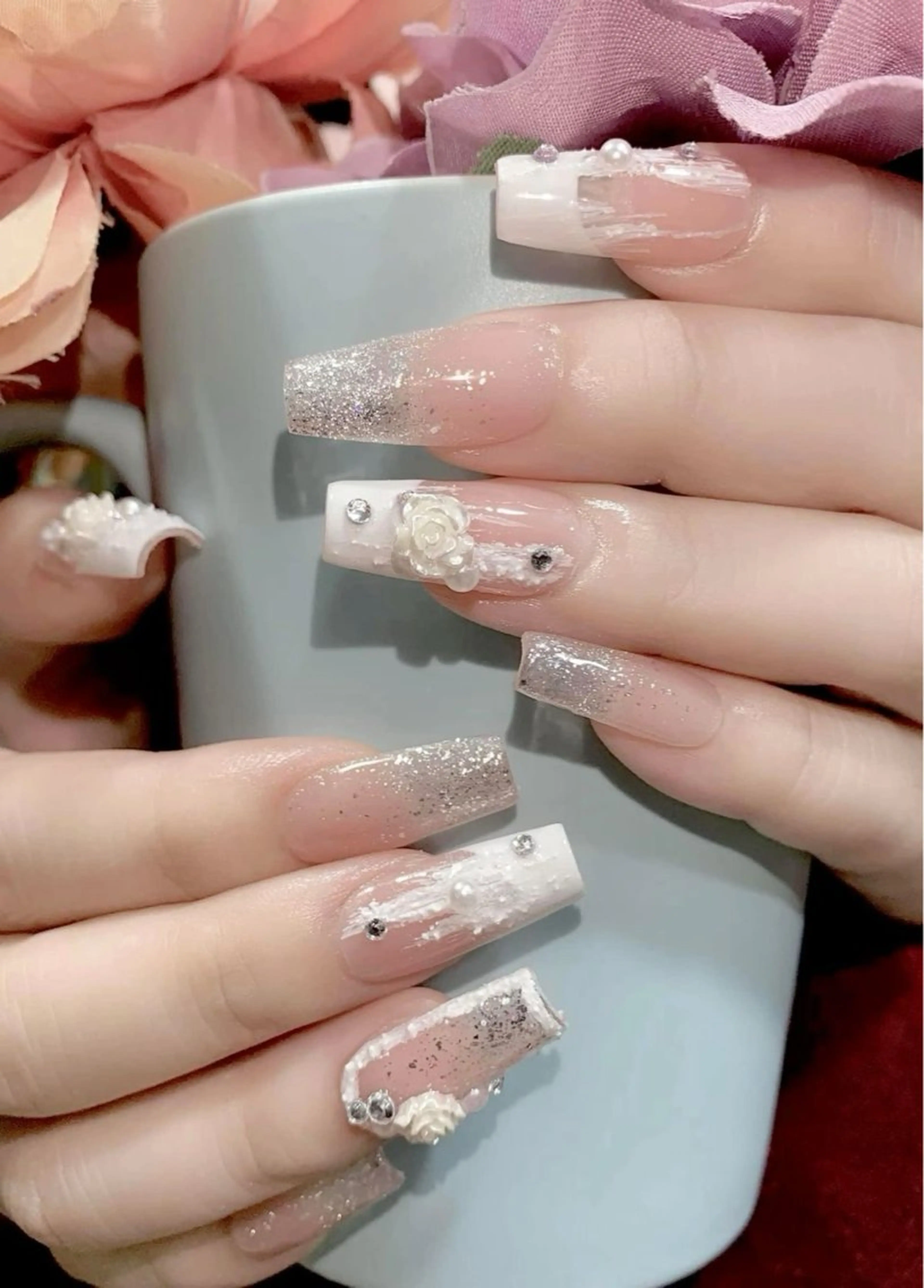 キッズ ネイル チークネイル フットネイル フレンチネイル グラデーション 韓国ネイル Ribbonnail salonのネイルデザイン