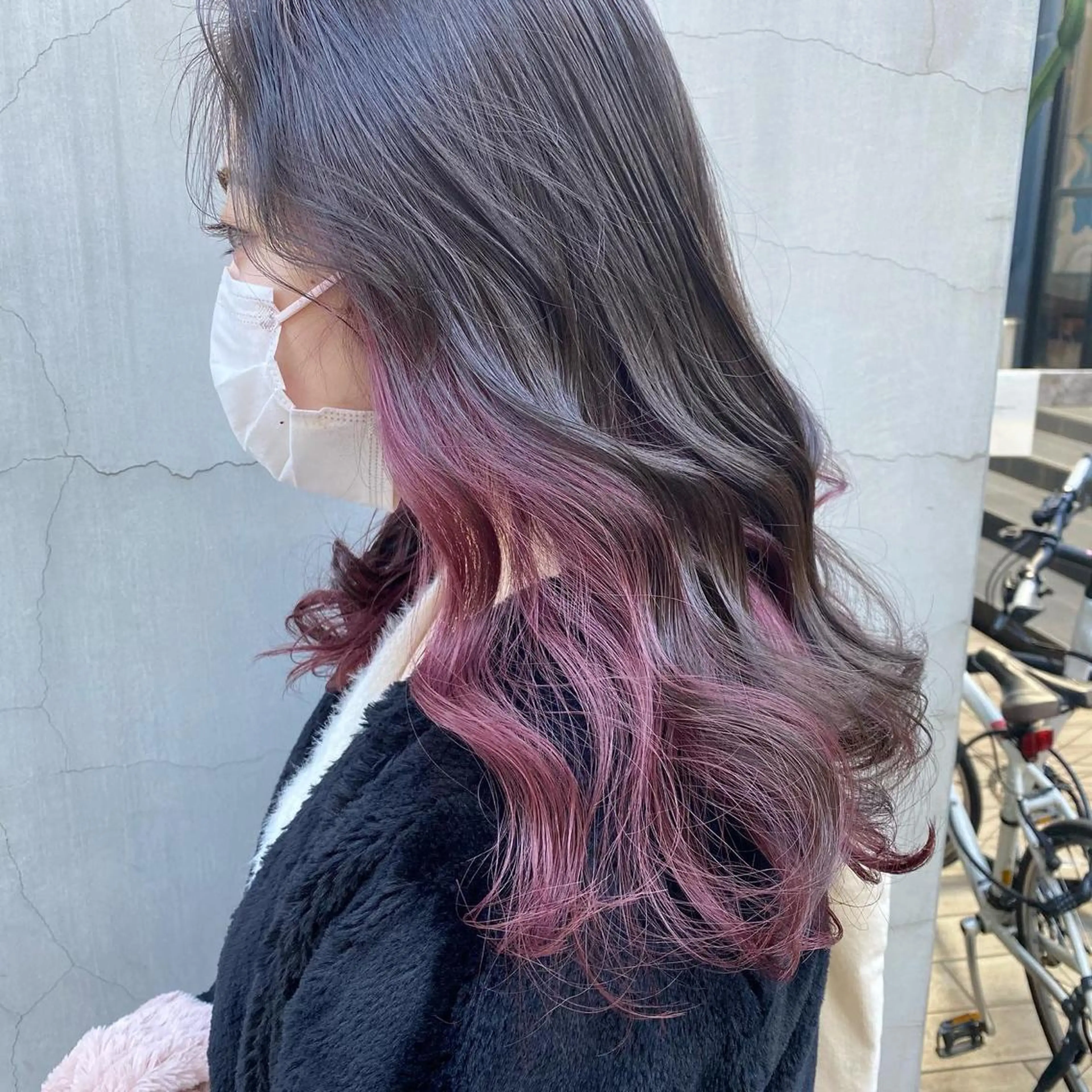 セミロング カラー ヘアアレンジ ブリーチ インナーカラー GO TODAY SHAiRE SALON  原宿verno店所属・完全💗マンツーマン marinのヘアスタイル