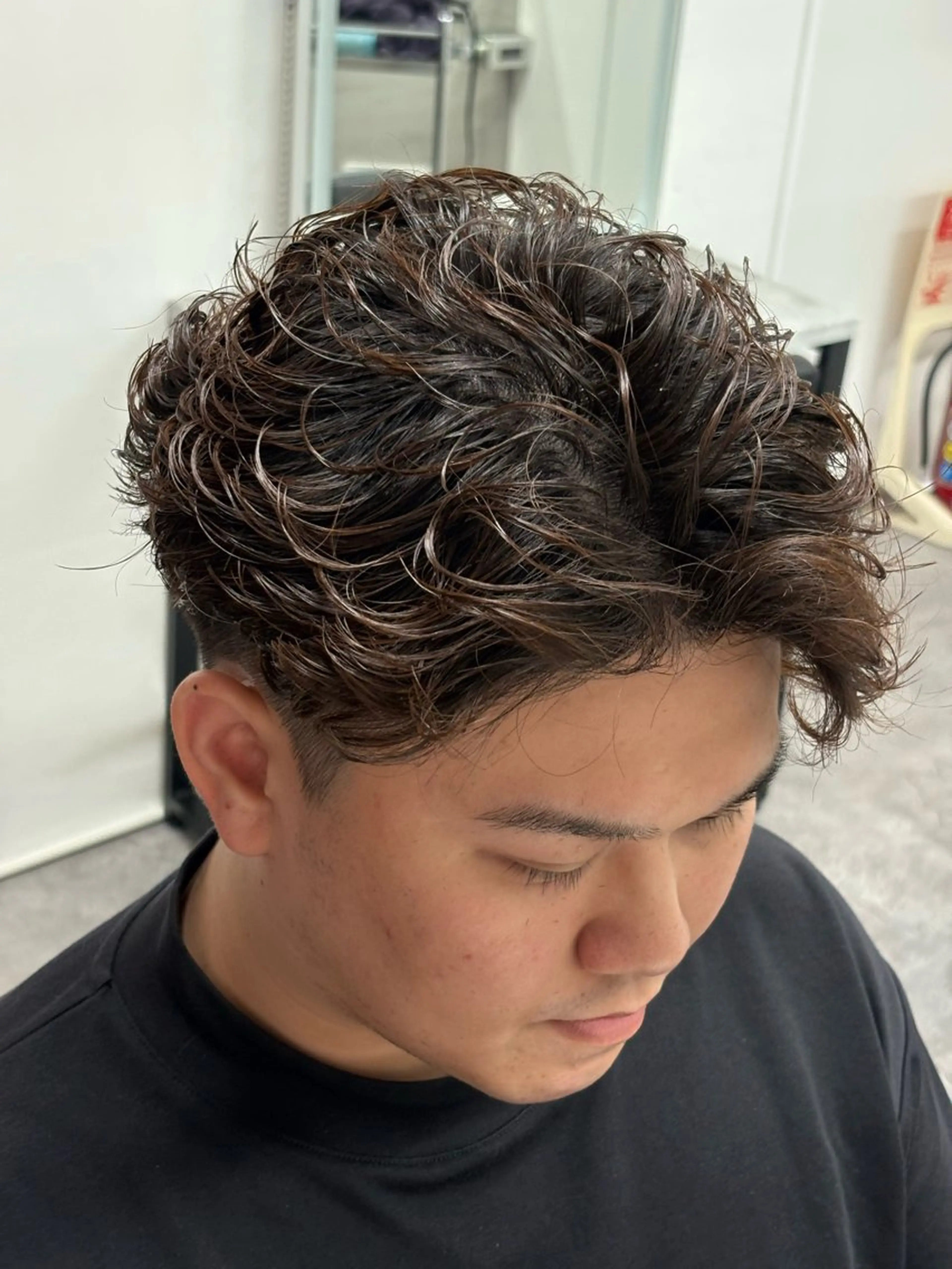 ショート カラー パーマ メンズ カット パーマ トリートメント ヘアセット メンズパーマ特化 🔥韓国ヘア職人🔥のヘアスタイル