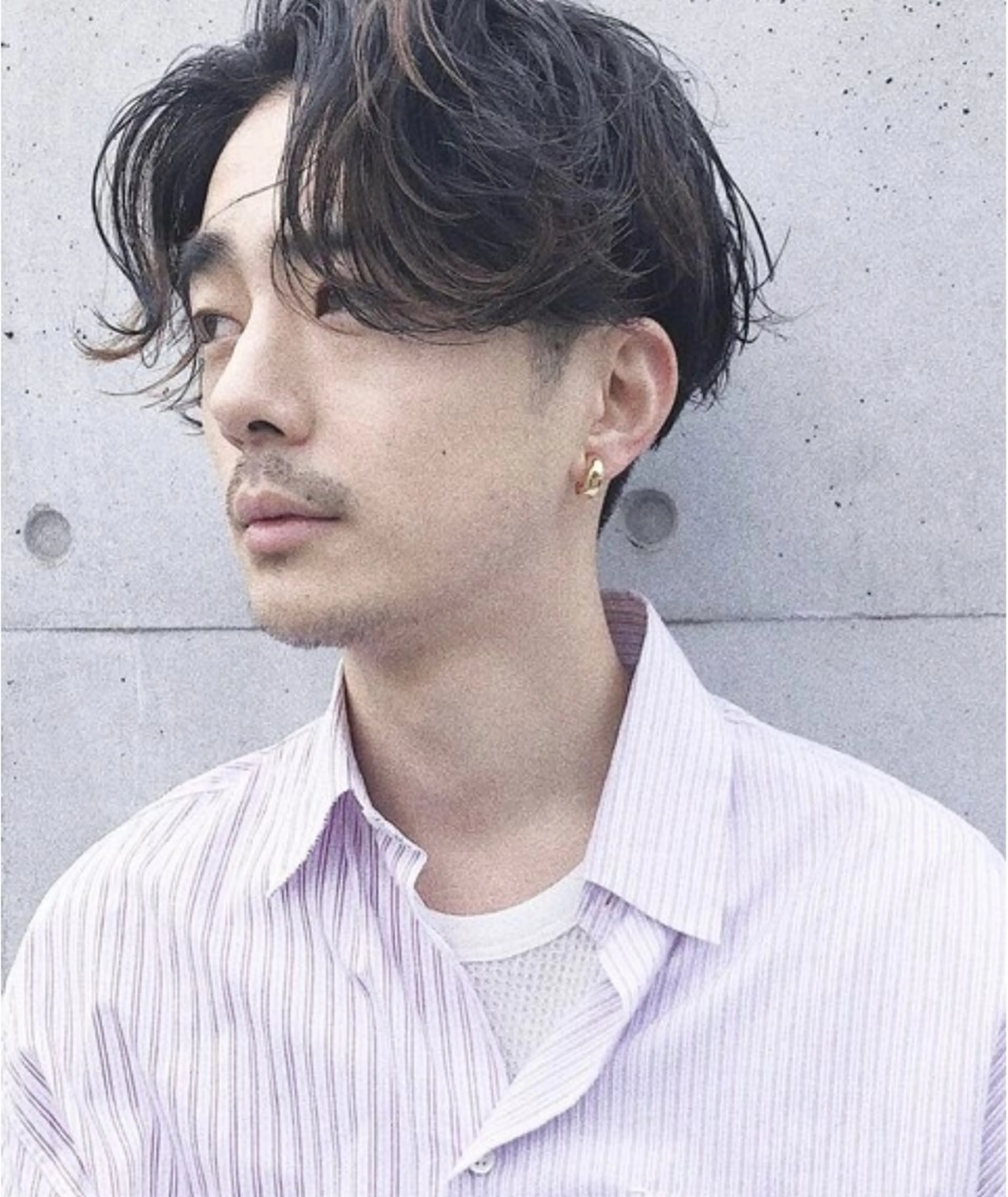 パーマ メンズ センターパート マッシュ メンズパーマ 似合わせカット‪// 鶴我万唯華のヘアスタイル