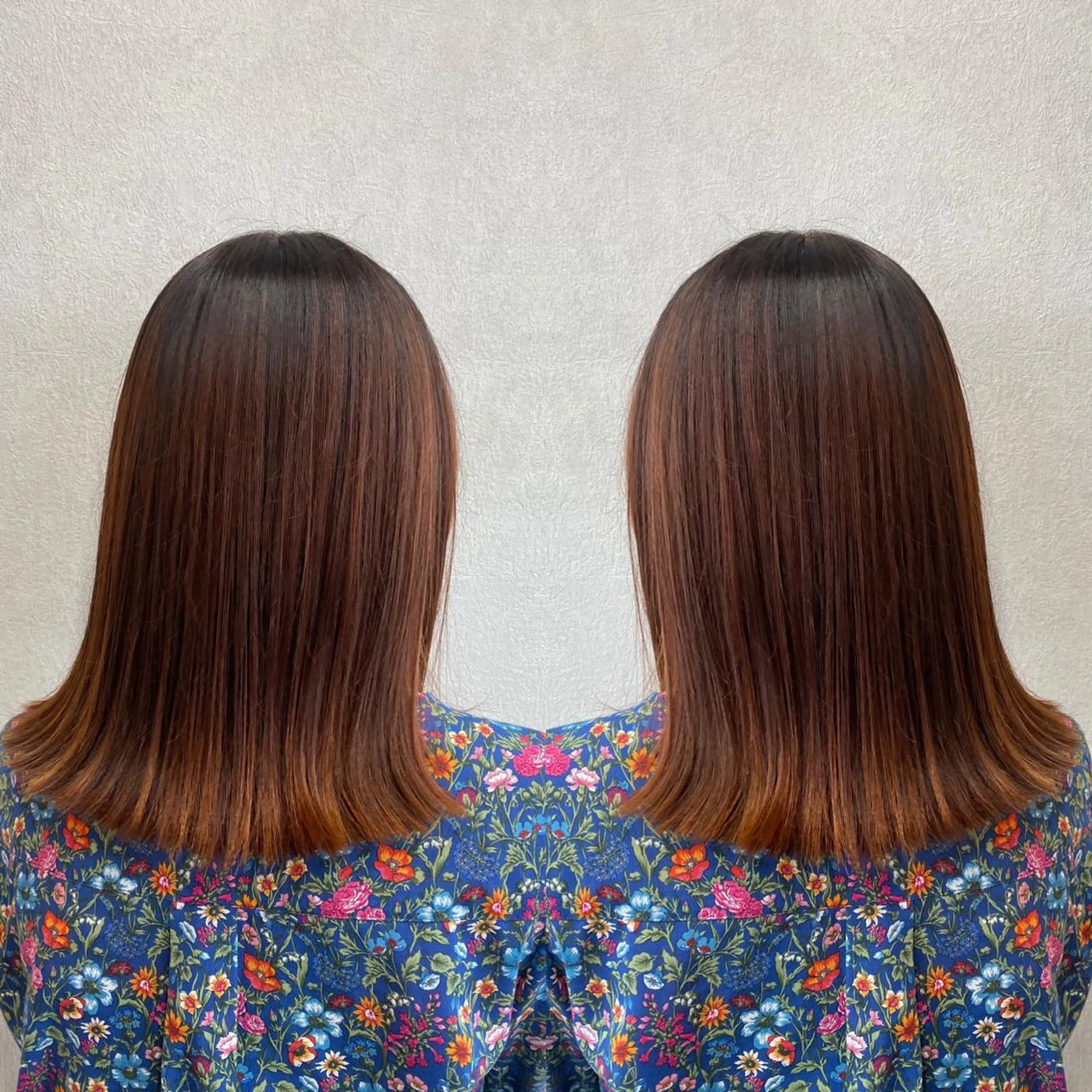 セミロング カラー ブリーチ ブリーチなしカラー tocca 💜石田愛結💜のヘアスタイル
