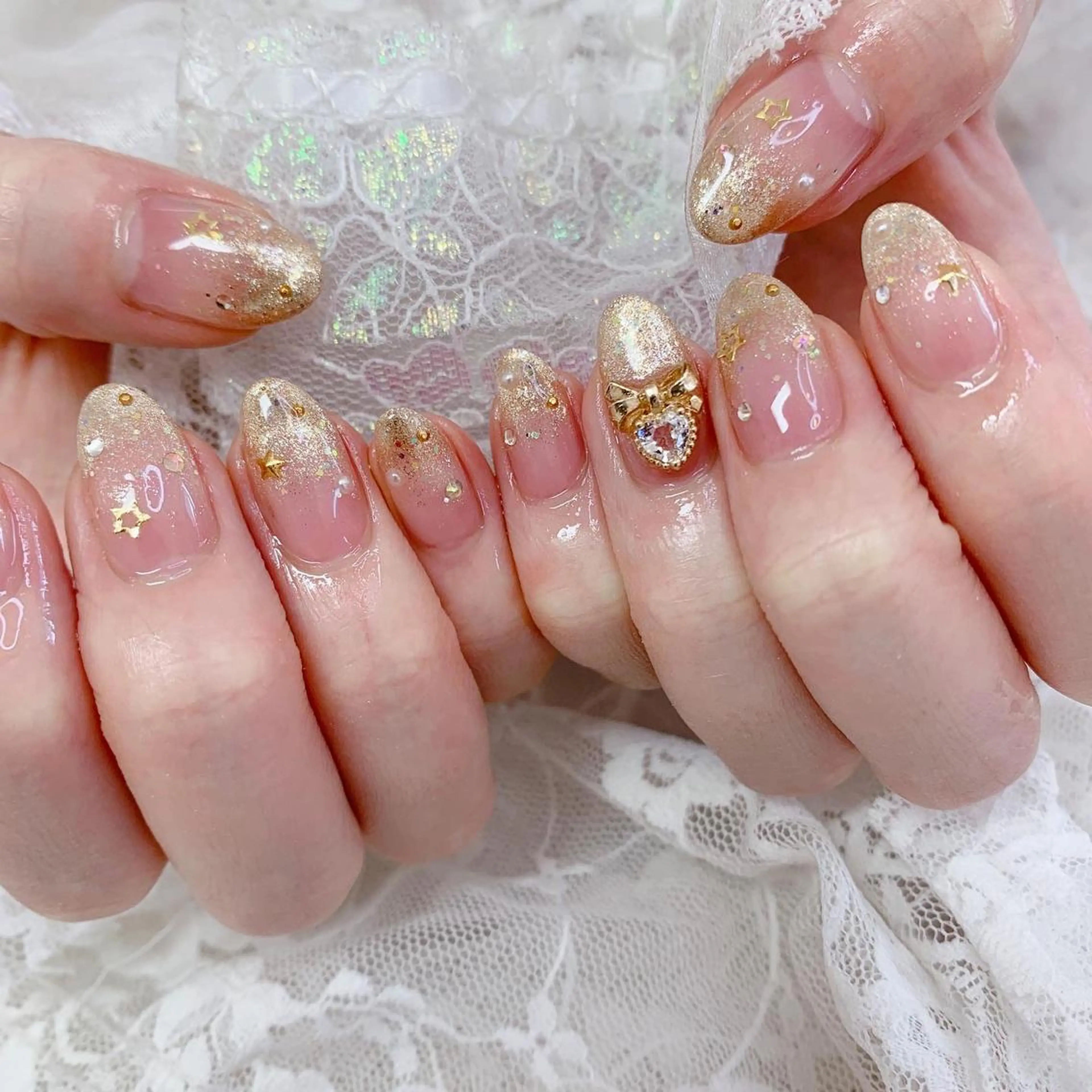 ネイル ハート ハンドネイル La neige* yuki 🐩🌙のネイルデザイン