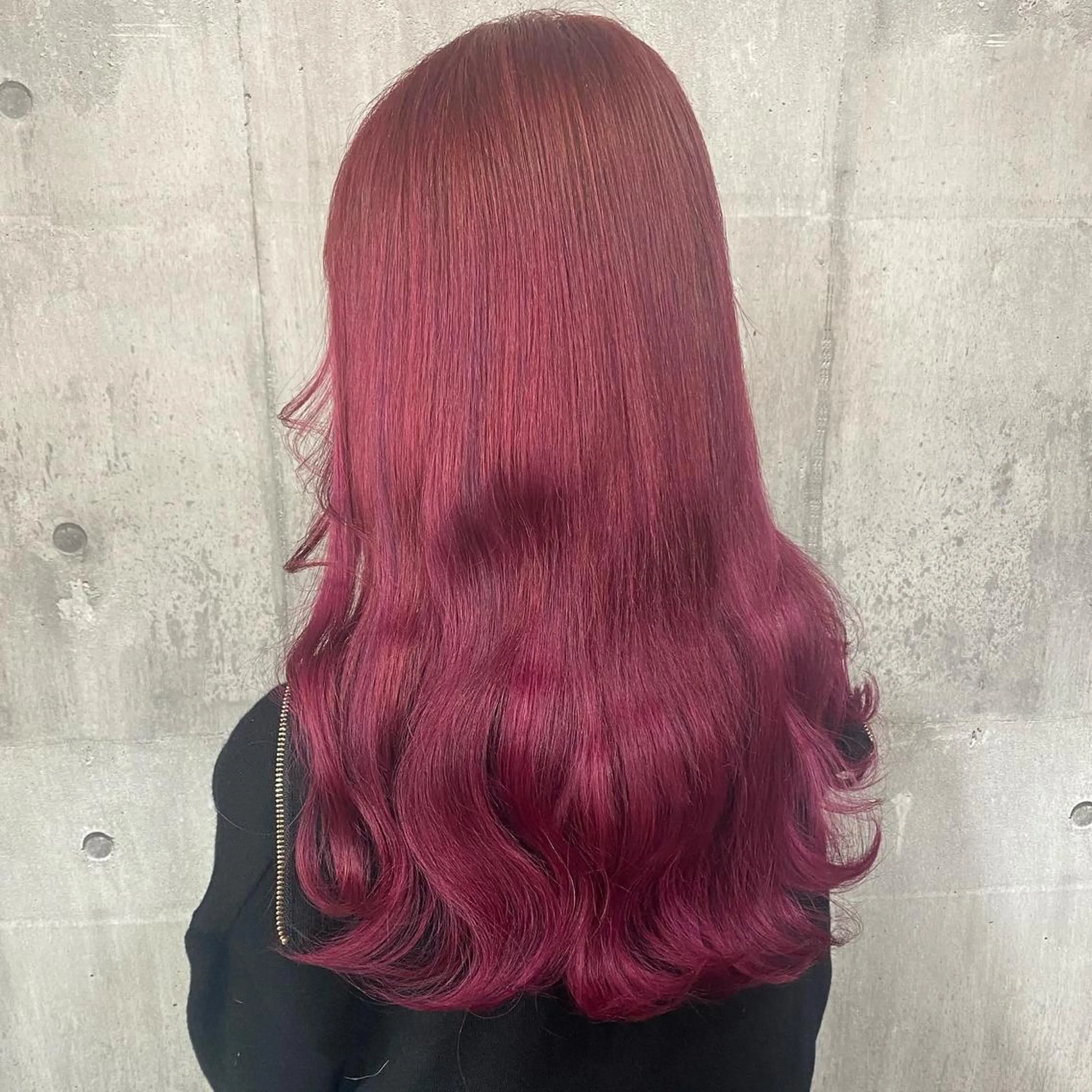 セミロング カラー シールエクステ カシス ピンクカラー エクステ SHURI❤️🔥 中/韓mix ♡のヘアスタイル