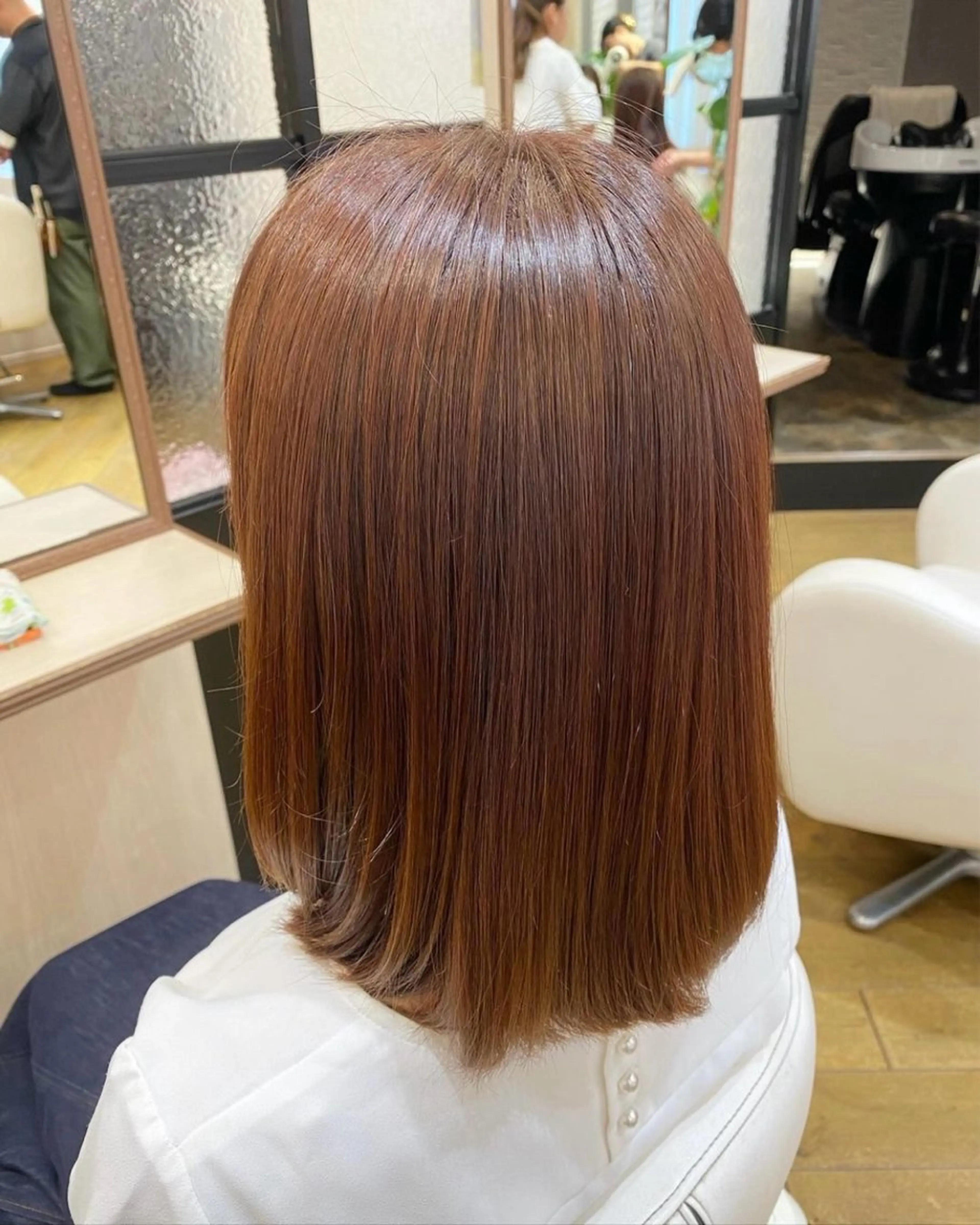 ミディアム ピンクブラウン 髪質改善 カット ヘアカラー 艶感🫧透明感カラー YUKARIのヘアスタイル