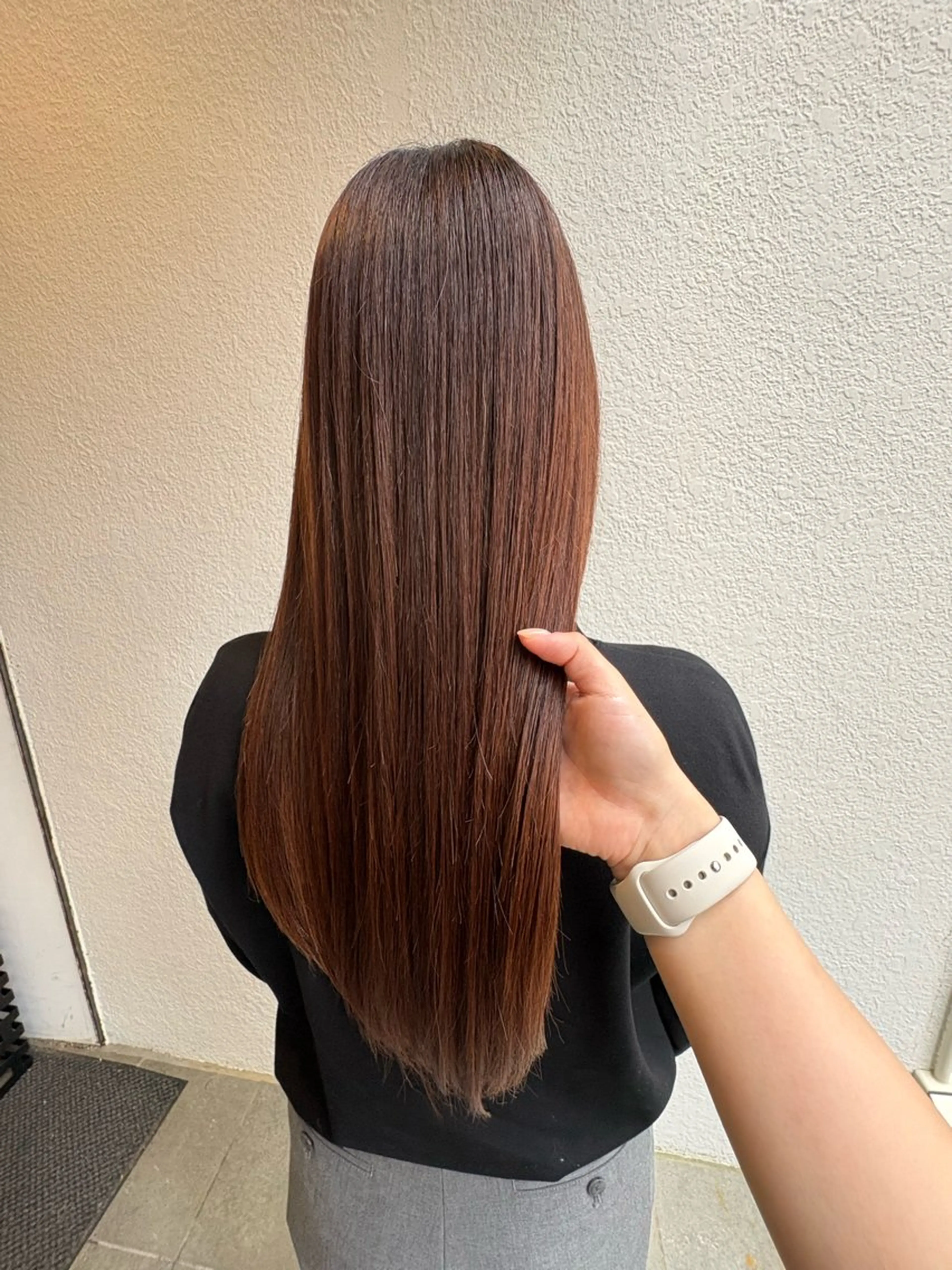 ロング 縮毛矯正 透明感カラー♡はるか 髪質改善ボブレイヤーのヘアスタイル