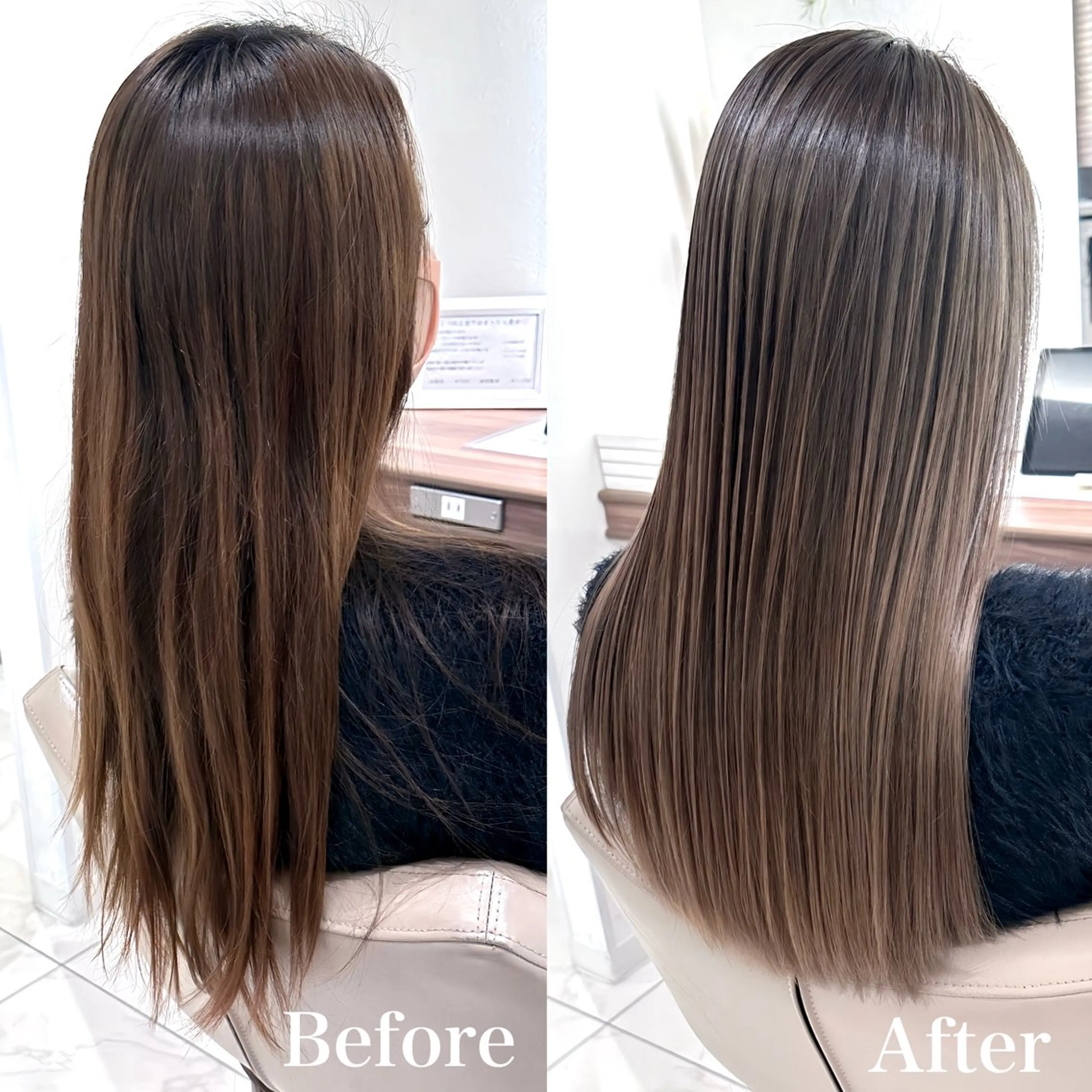 【透明感のある色味🍀】ダメージレス❣️透明感✨イルミナカラー🌈の写真