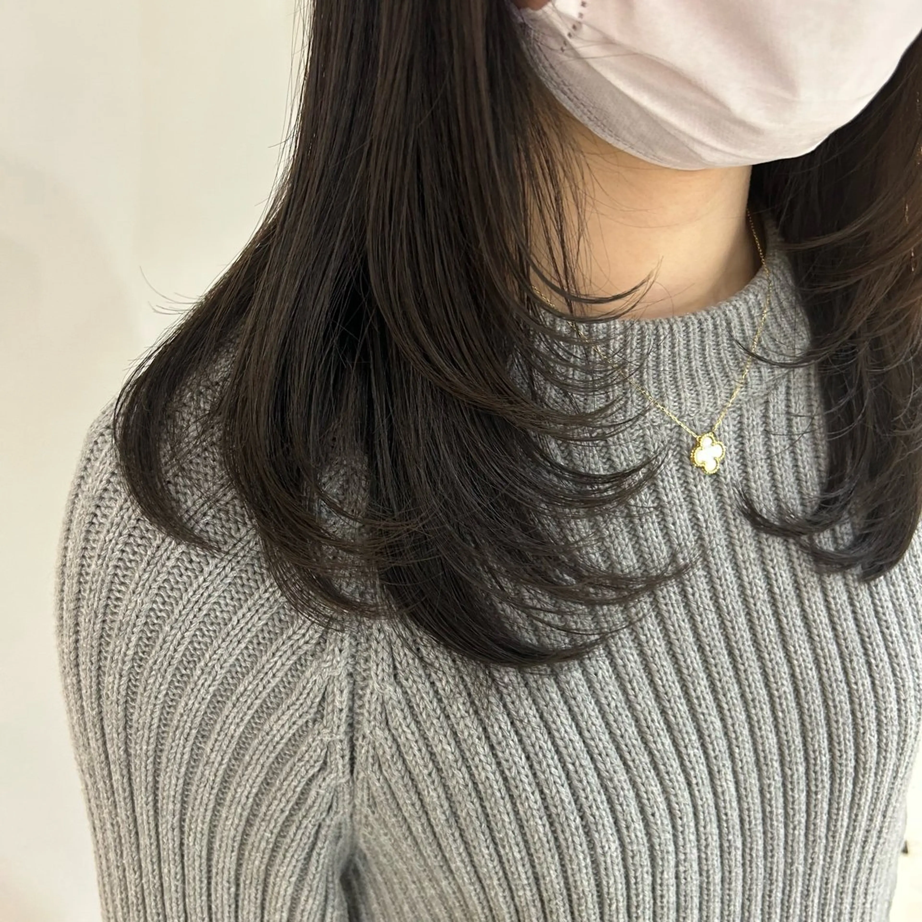 セミロング カラー レイヤーカット 関口 桃花🌷 暖色カラーのヘアスタイル