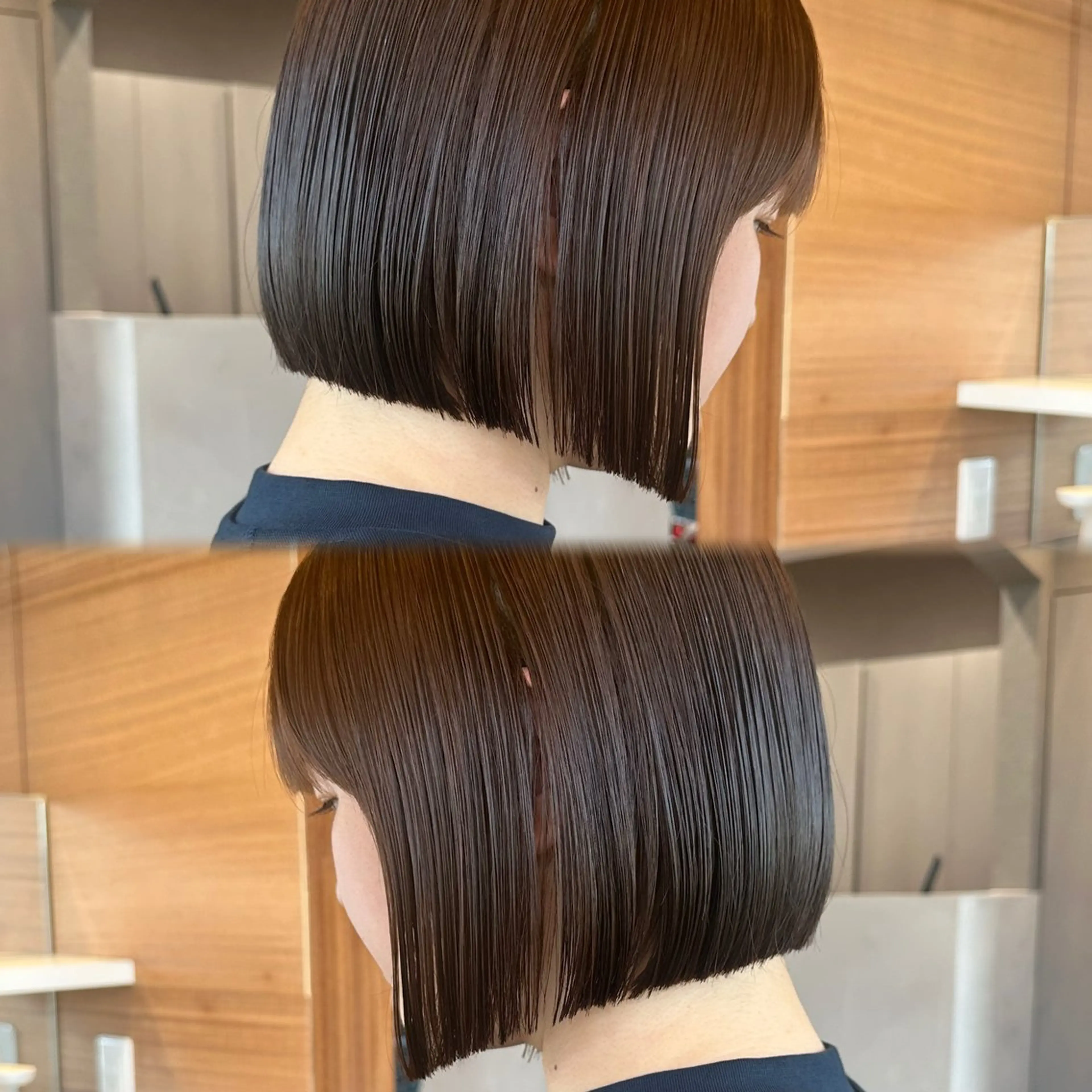 ミディアム カット ヘアカラー トリートメント ボブ　フレンチボブ/ レイヤー縮毛Yukiのヘアスタイル