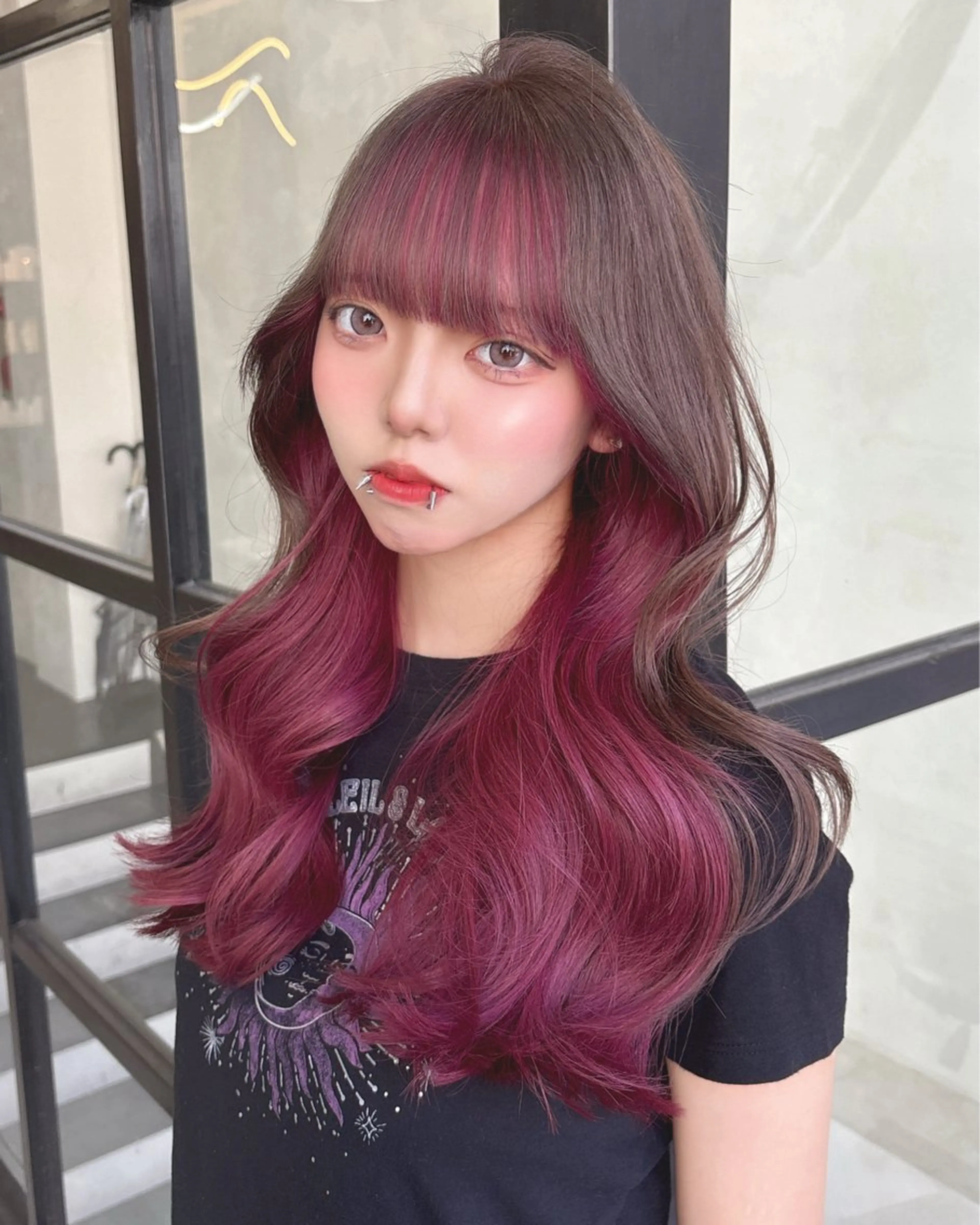 ロング カラー インナーカラー レイヤーカット Maison Halu YUKIのヘアスタイル