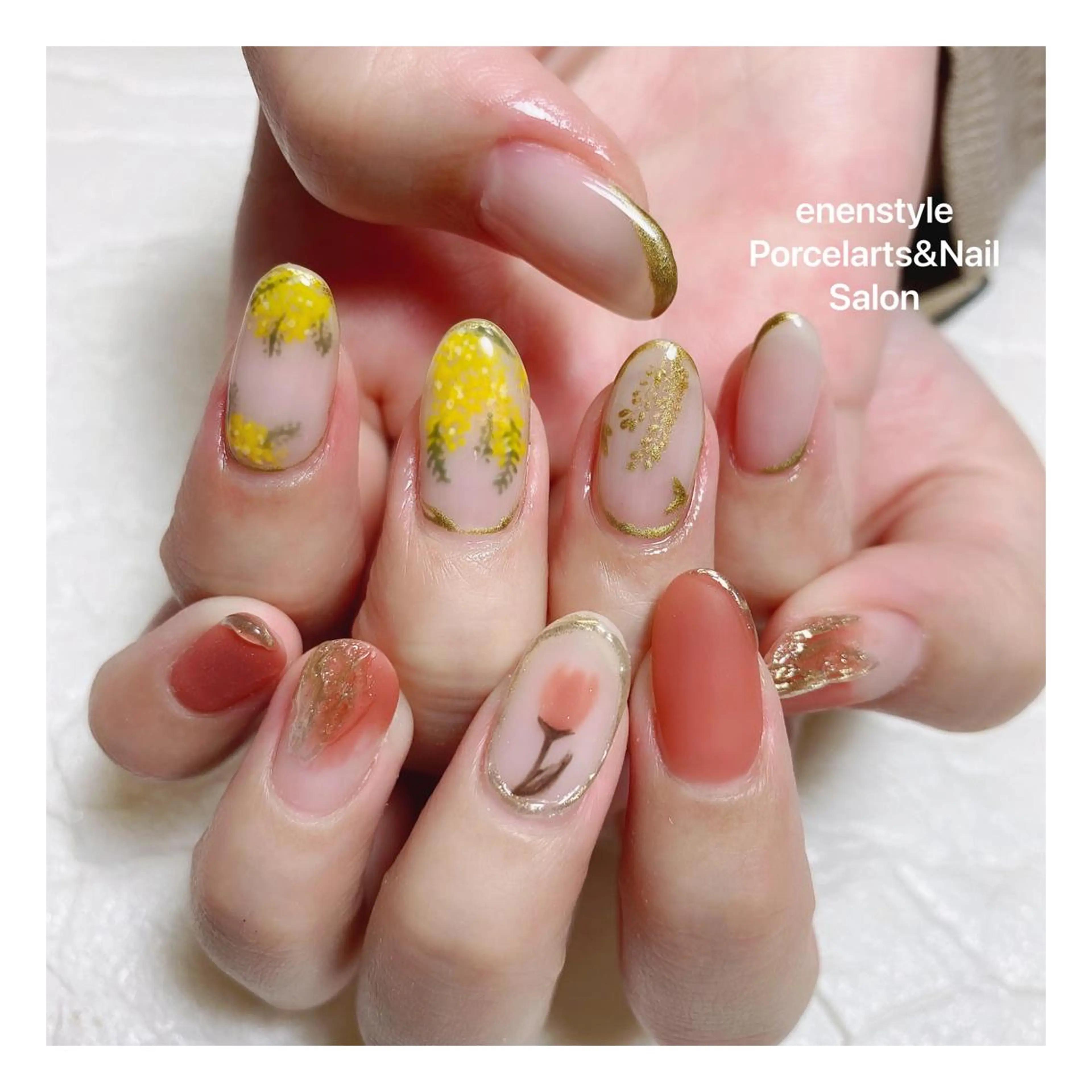 ミディアム ネイル ハンドネイル 👑enen style👑のネイルデザイン