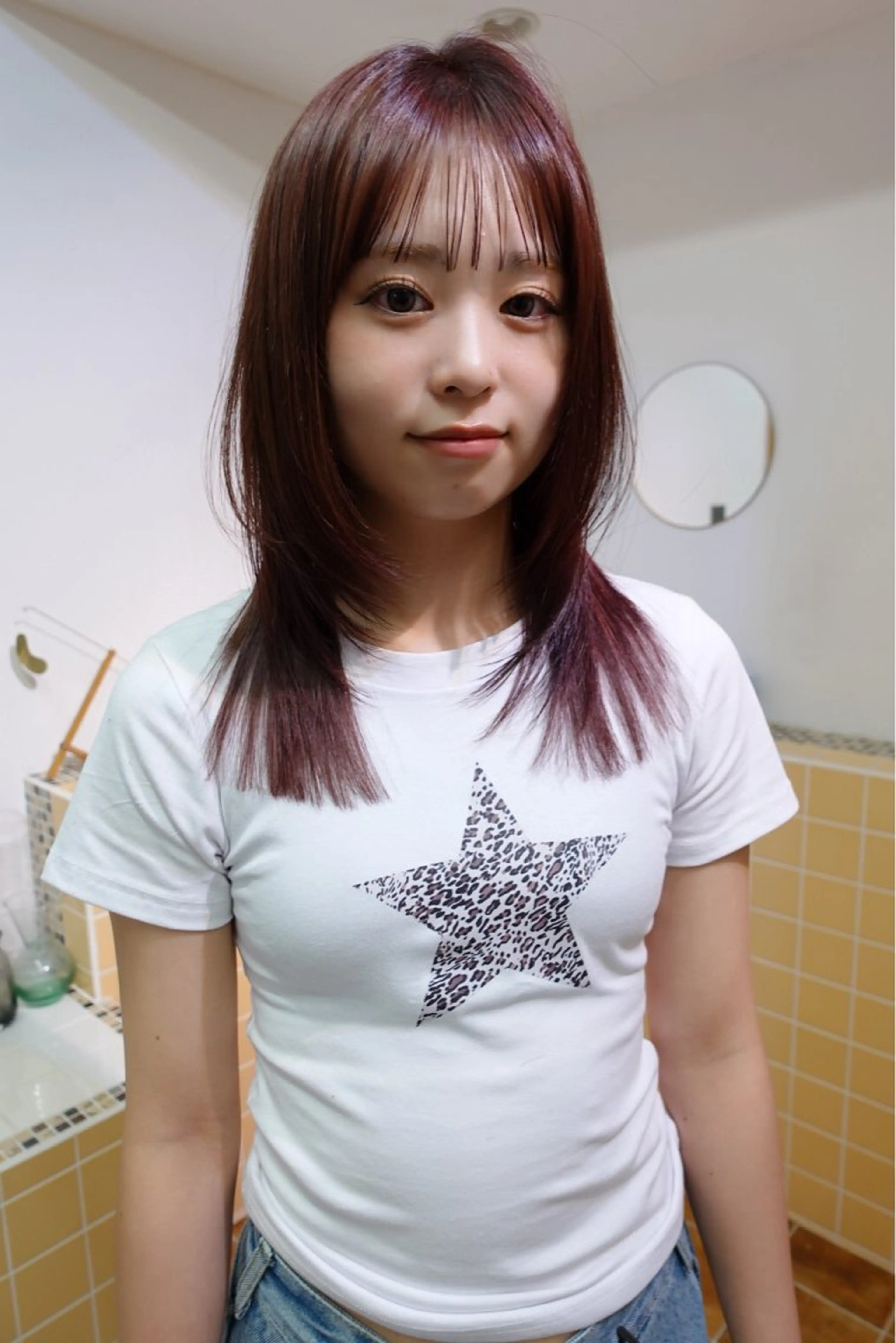 ミディアム カラー カット ヘアカラー トリートメント sakura🌸 レイヤー/韓国ヘアのヘアスタイル