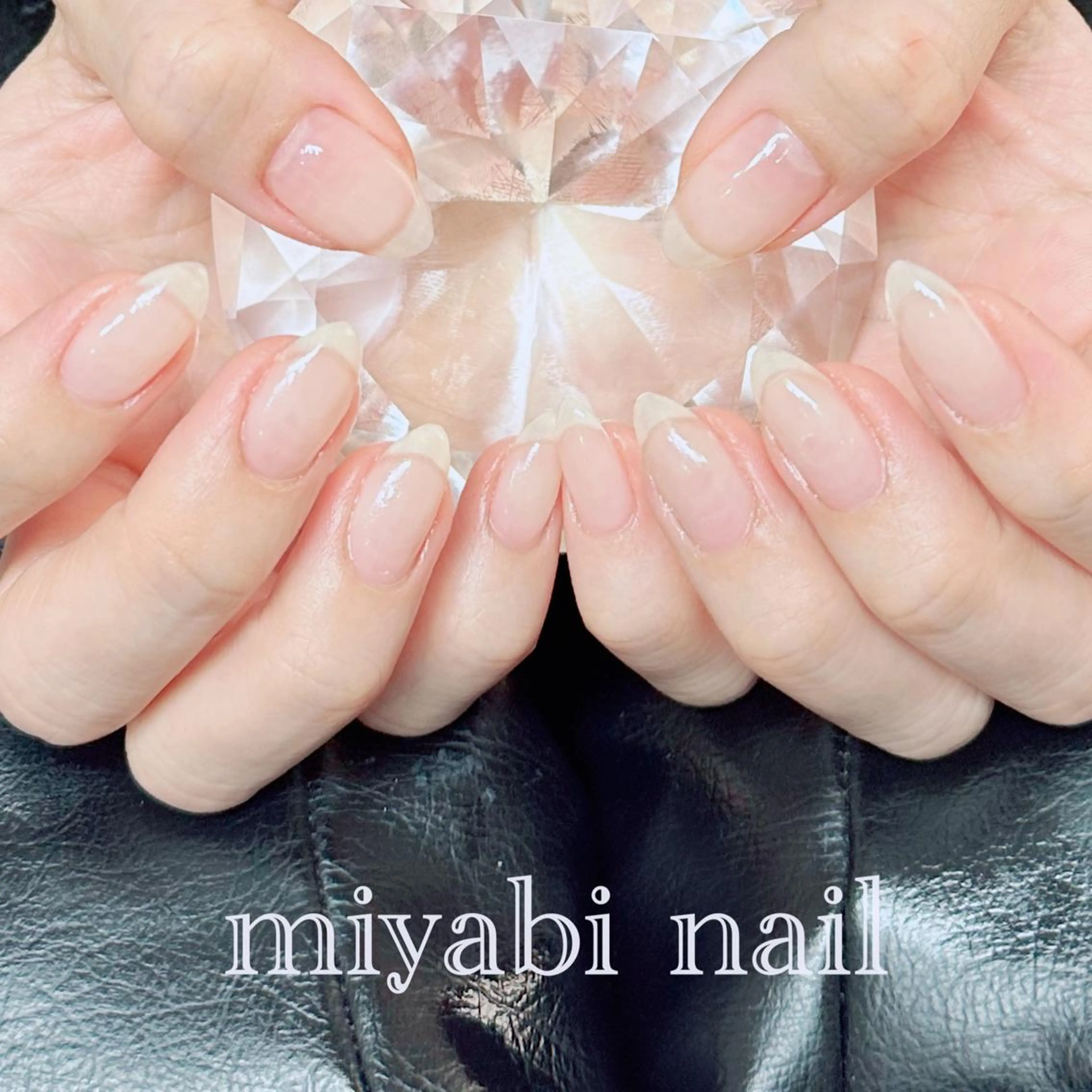 ネイル クリアネイル ジェルネイル 持ち込み 冬ネイル ハンドネイル miyabi nail 桂川駅近くのネイルデザイン