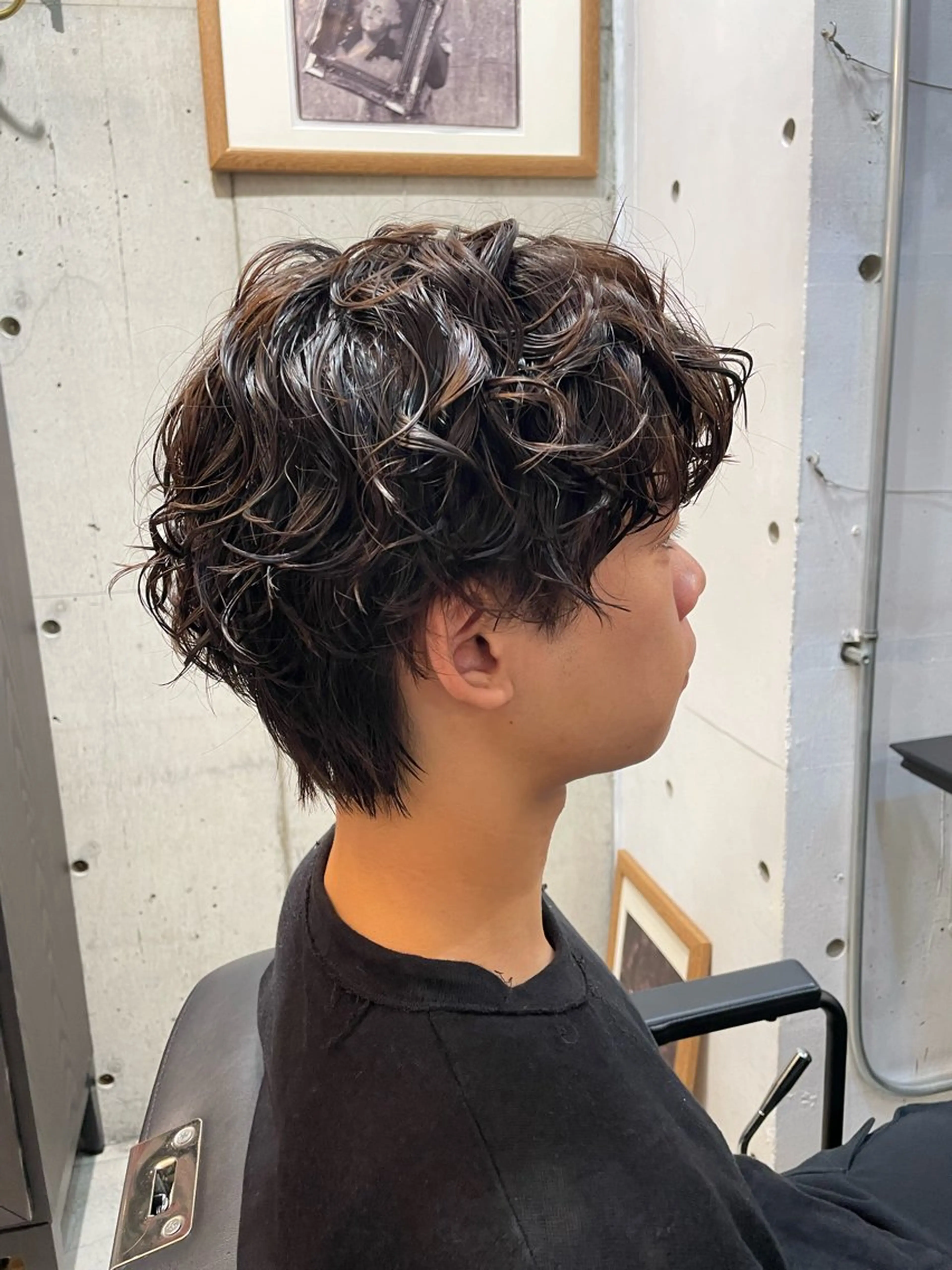 ショート パーマ メンズ パーマ 透明感カラー/パーマ hitomiのヘアスタイル