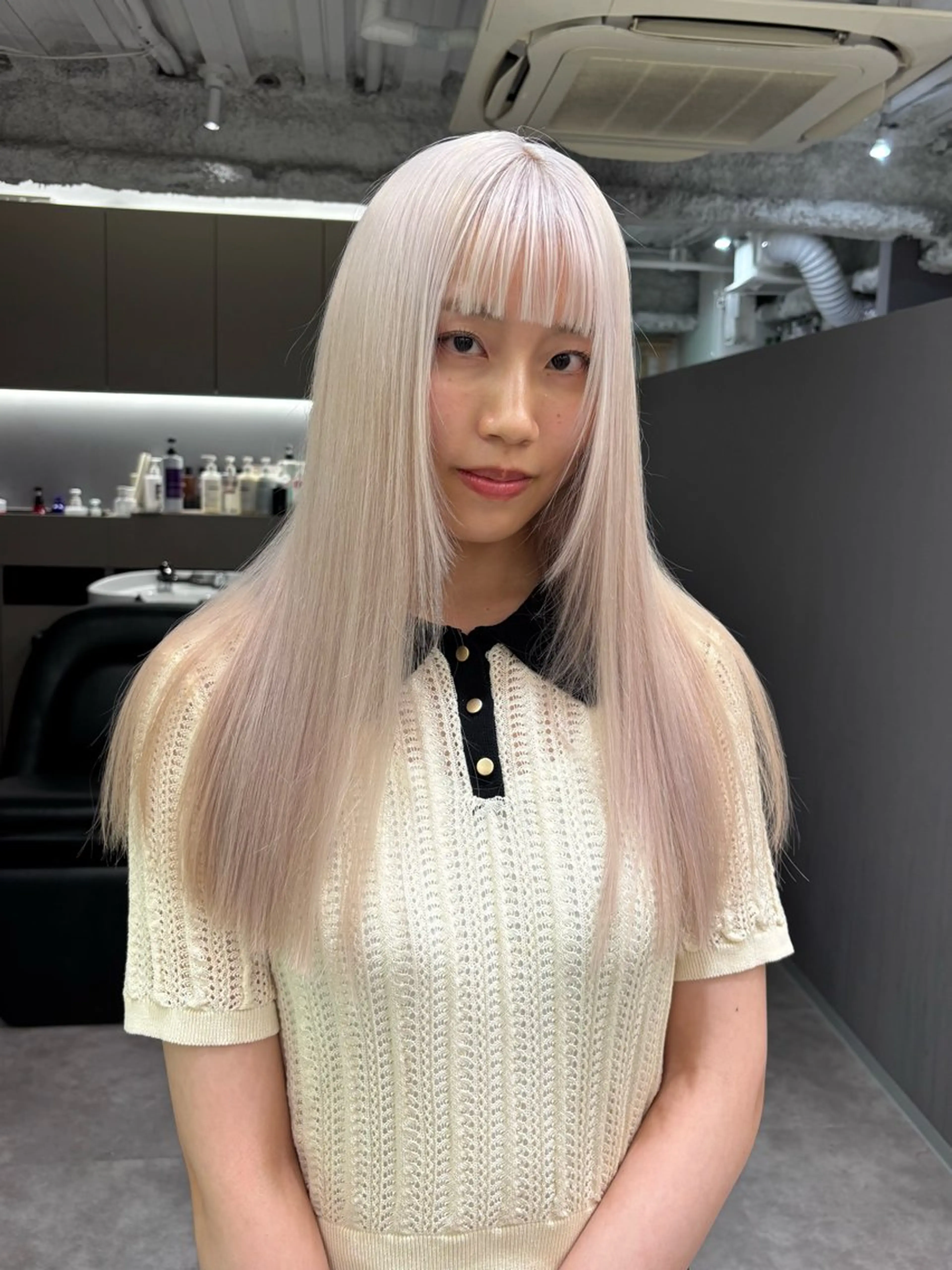 セミロング カラー ブリーチ 名古屋／デザイン／ ブリーチ/松井亮磨のヘアスタイル